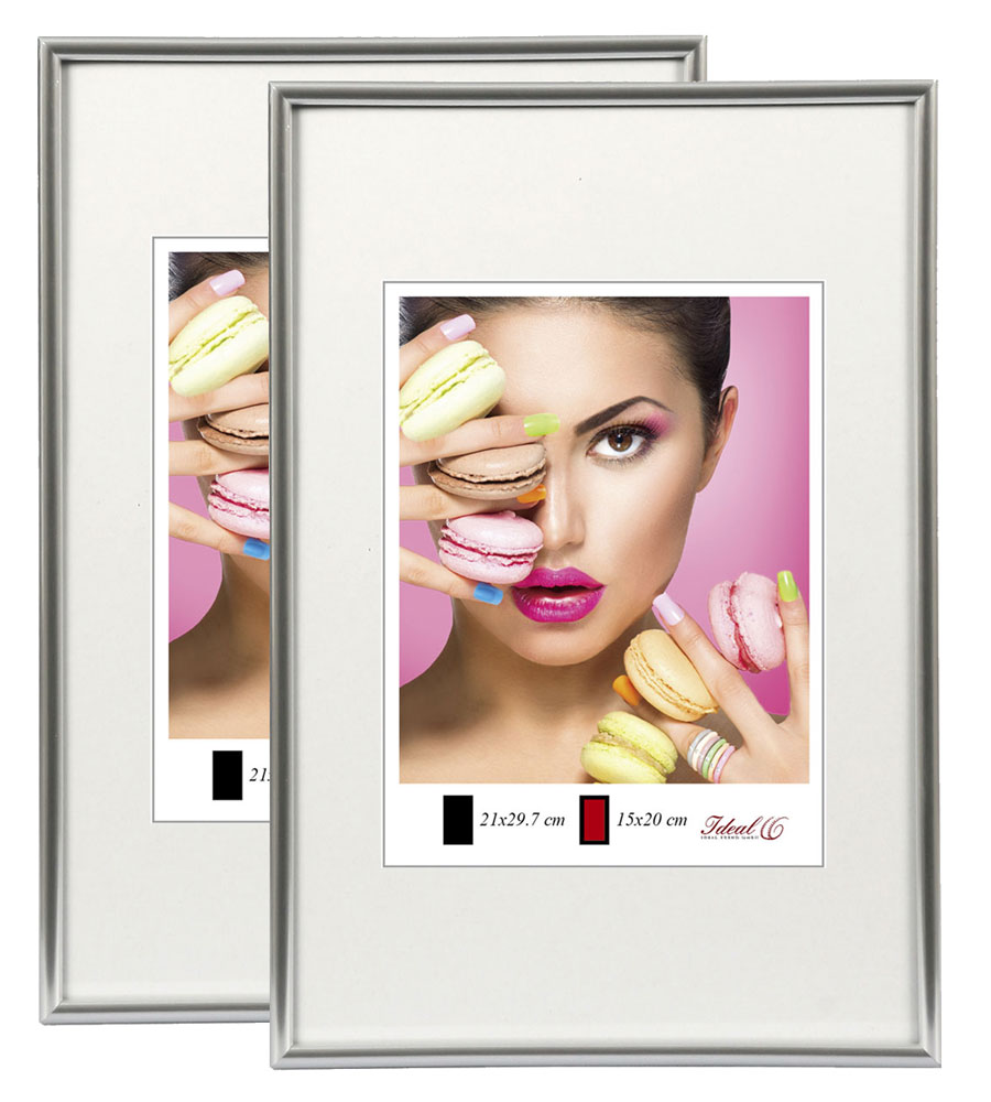2er 3er 5er Pack Photo Style Set Bilderrahmen Wanddeko Collage Poster Kunststoff Rahmen - Pack: 2er | Farbe: Silber | Format: 40x60