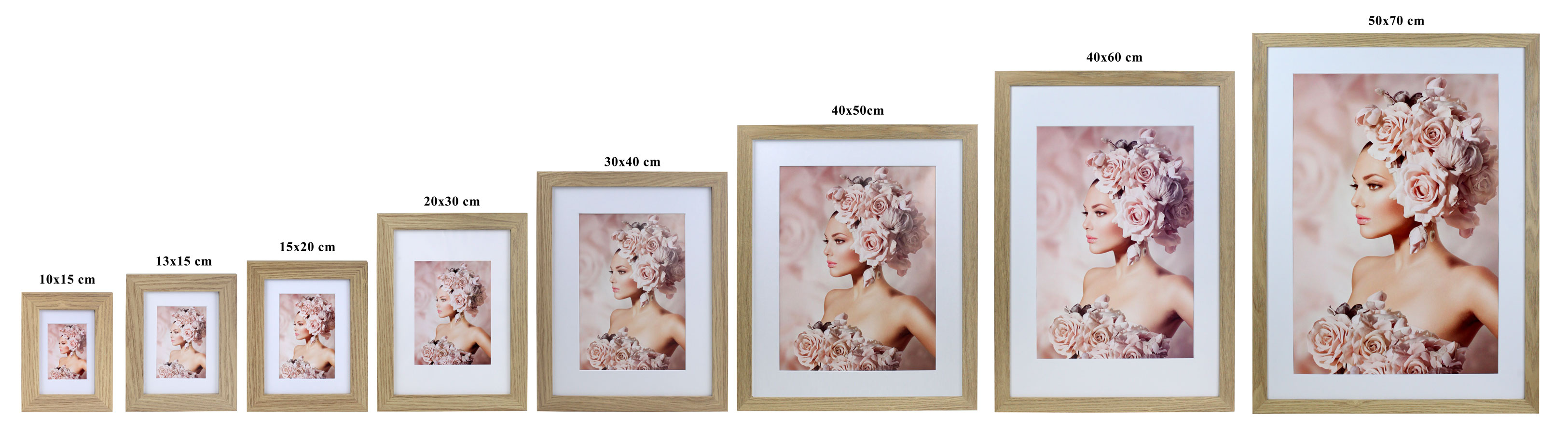Bilderrahmen Holz Rahmen Plexi Acryl Collage Wanddeko Poster quadratisch S215 - Farbe: Natur | Format: 30x45