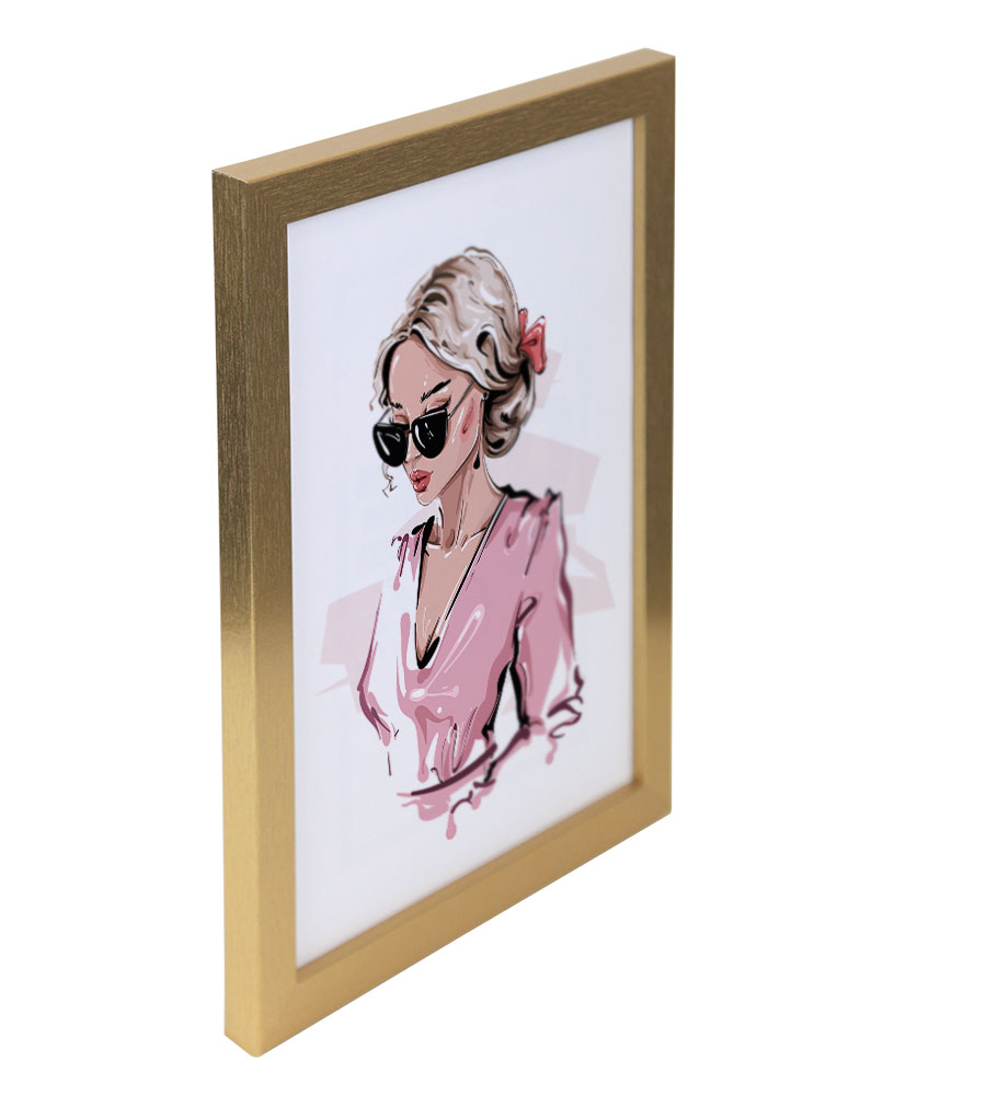 Bilderrahmen Hekla Holzrahmen Posterrahmen Picture Frame Collage Poster Foto Rahmen - Farbe: Gold | Format: 50x70