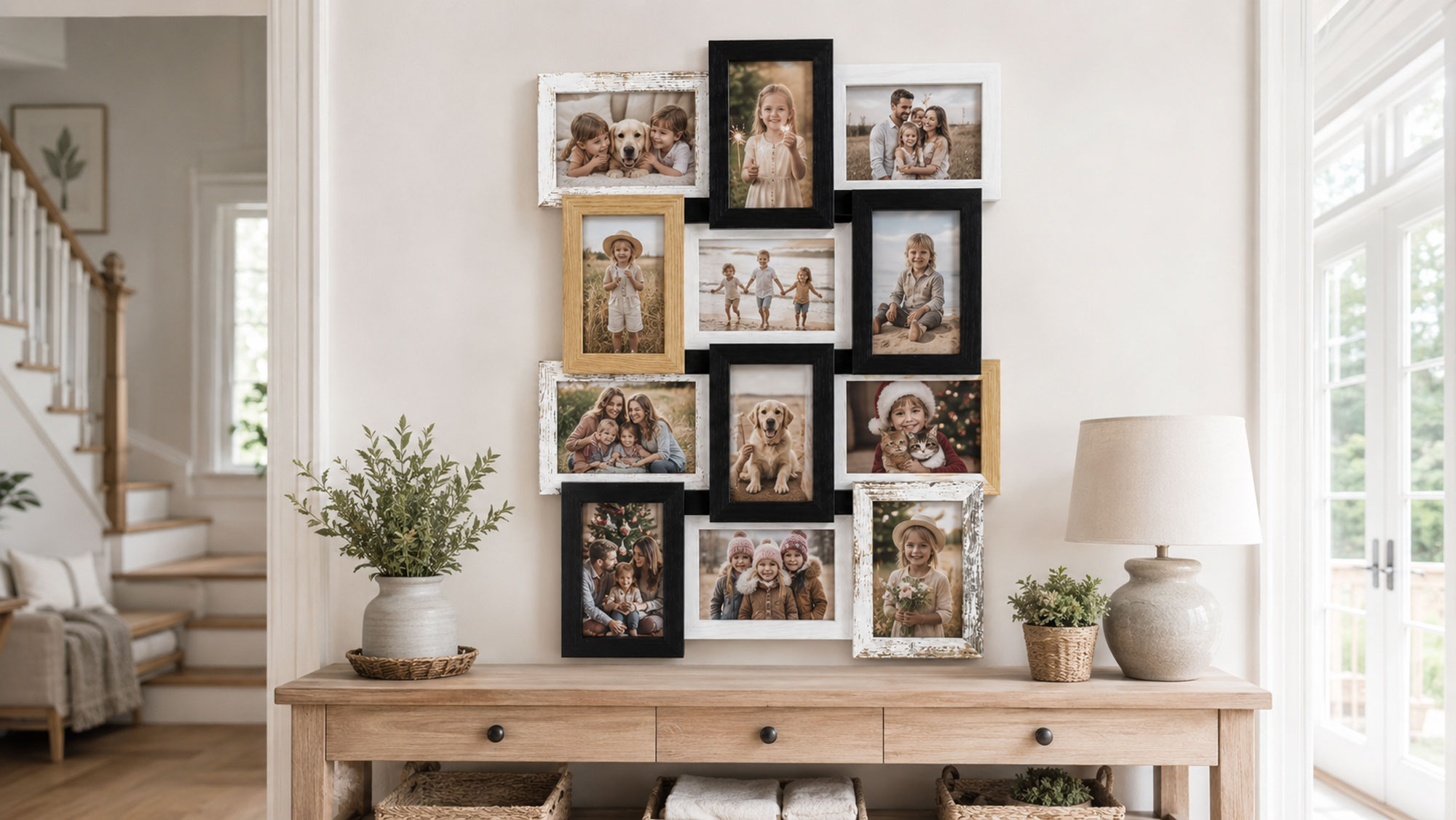 Bilderrahmen Collage für 12 Fotos Galerierahmen Wanddeko für Fotowand - Farbe: Multicolor | Format: 10x15