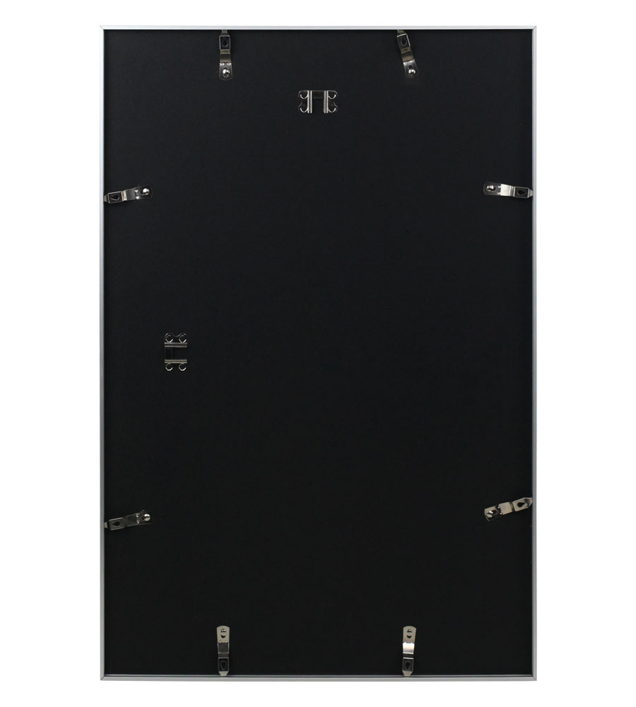 Aluminium Bilderrahmen 3D Rahmen mit Passepartout & gehärtetem Glas Fotorahmen Wandrahmen AL-3 - Farbe: Silber | Format: 40x60