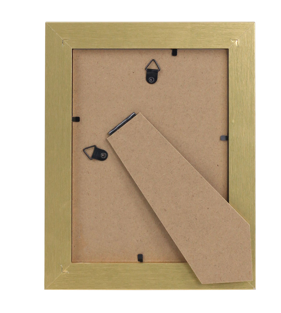 Bilderrahmen Holz Rahmen Plexi Acryl Collage Wanddeko Poster quadratisch S215 - Farbe: Gold | Format: 13x18