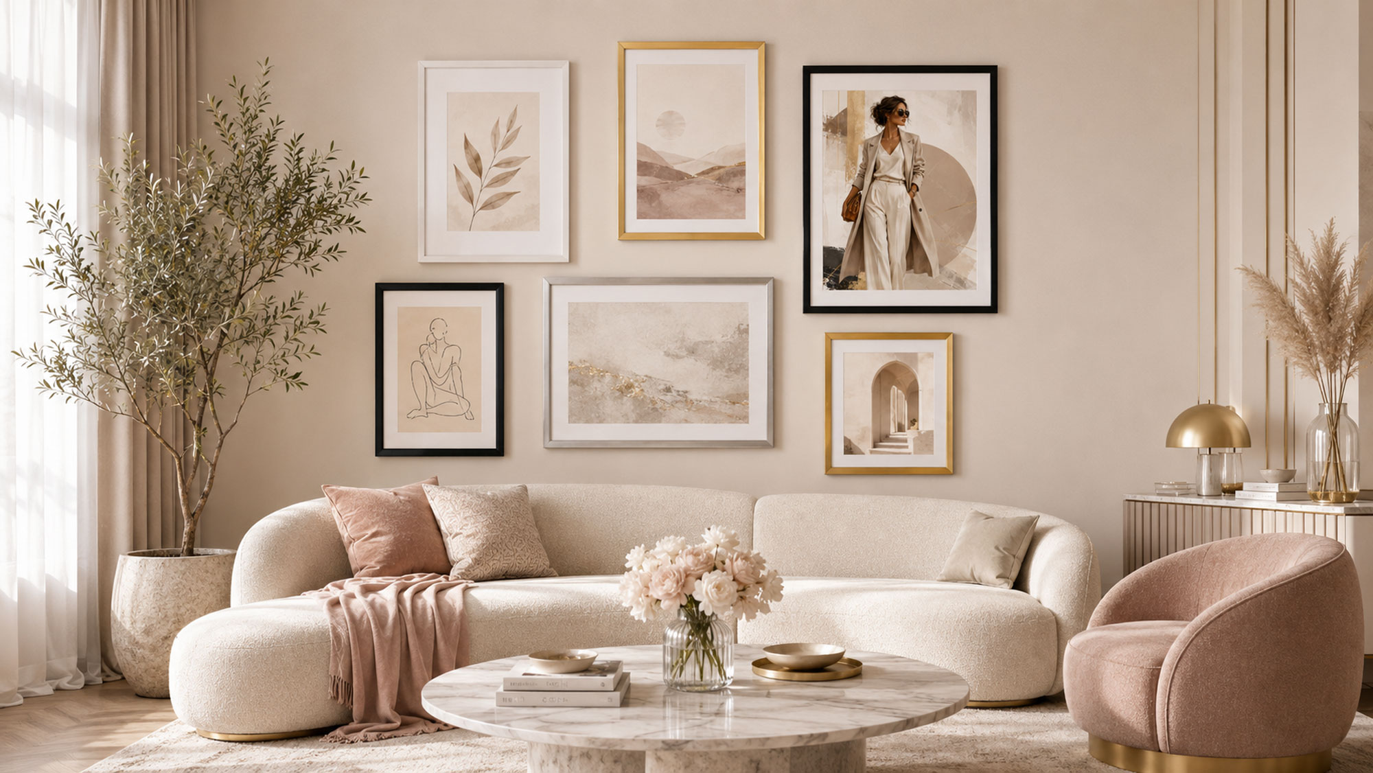 Kunststoff Bilderrahmen Modern Style mit gehärtetem Glas & Passepartout Blockprofil Collage Foto Rahmen Wanddeko für Fotowand - Farbe: Weiß | Format: 50x70 | Pack: 1