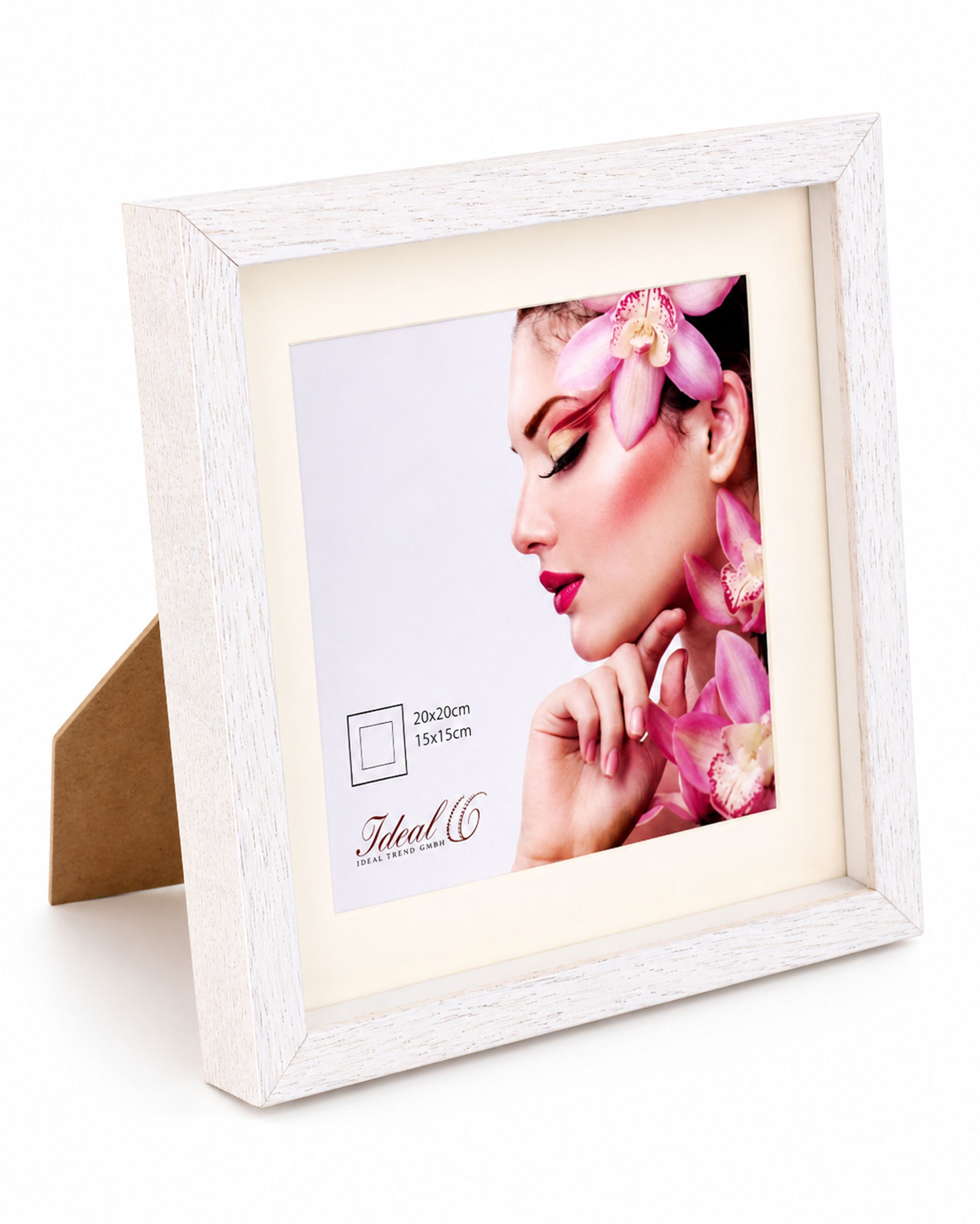 3D Objektrahmen Holz Bilderrahmen Wanddeko Collage Poster Shirt Trikot Rahmen HR - Farbe: Weiß | Format: 20x20