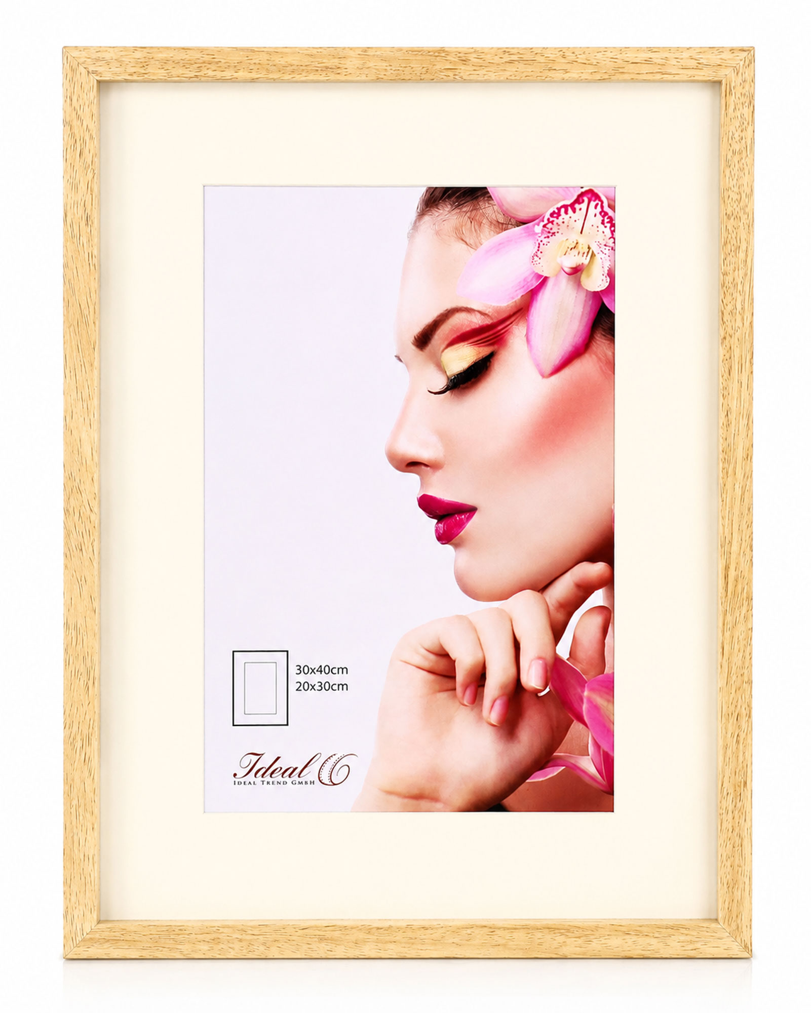 3D Objektrahmen Holz Bilderrahmen Wanddeko Collage Poster Shirt Trikot Rahmen HR - Farbe: Natur | Format: 30x40