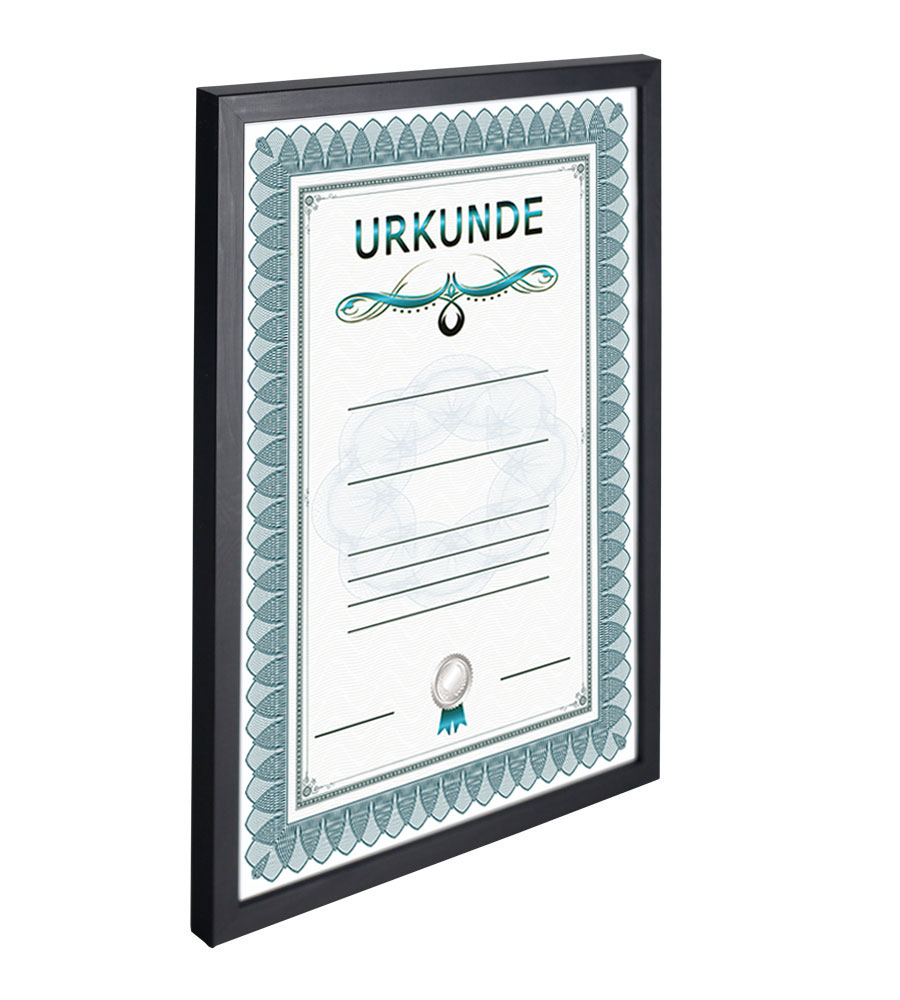 Holz Dokument Bilderrahmen Urkunde Diplom Foto Rahmen Plexi S111 Poster - Farbe: Schwarz | Format: 21x29,7 A4
