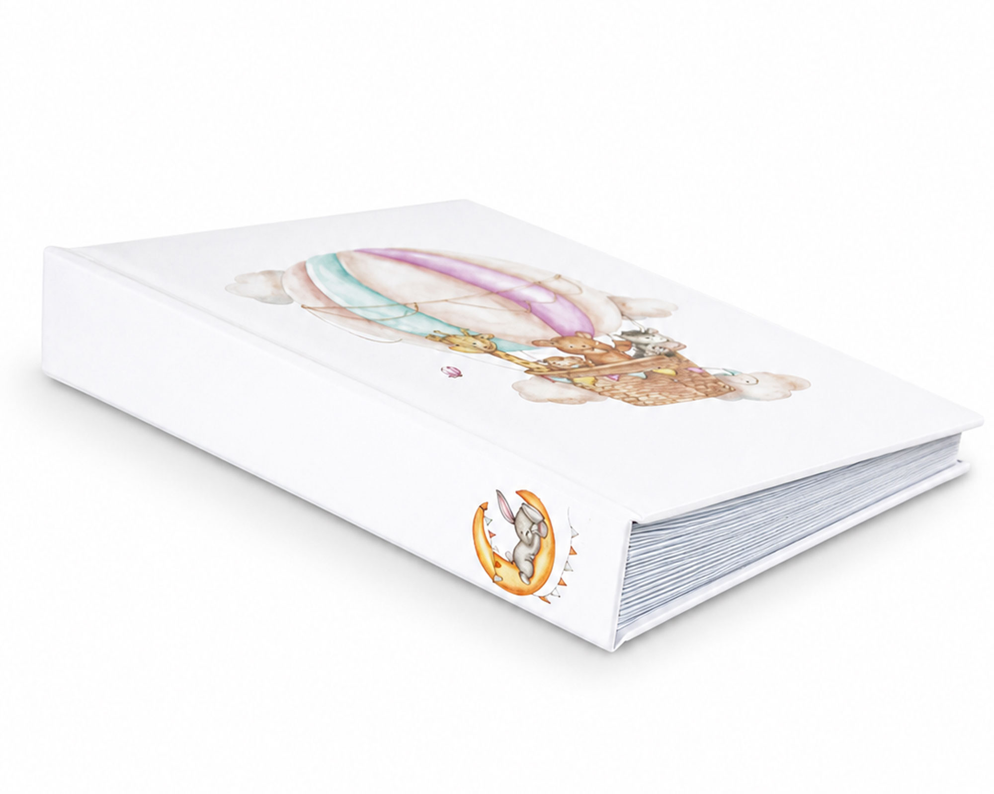 My Friends Memo Einsteckalbum für 300 Fotos 10x15 cm – Fotoalbum mit Beschriftungsfeldern, Einstecktaschen, Memo-Funktion, Familienalbum für Babyfotos & Kinderfotos - Farbe: Zoo on Ballon