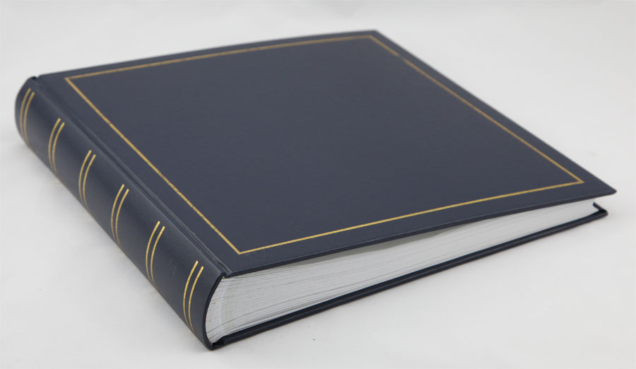 Classic Fotoalbum Tradition 30x30 cm – Jumbo Buchalbum mit 100 weißen Seiten, 50 Blatt, Pergaminschutzblätter, Vinyleinband, Fotobuch - Farbe: Blau