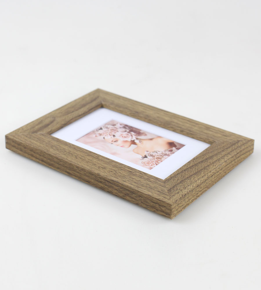 Bilderrahmen Holz Rahmen Plexi Acryl Collage Wanddeko Poster quadratisch S215 - Farbe: Eiche | Format: 10x15