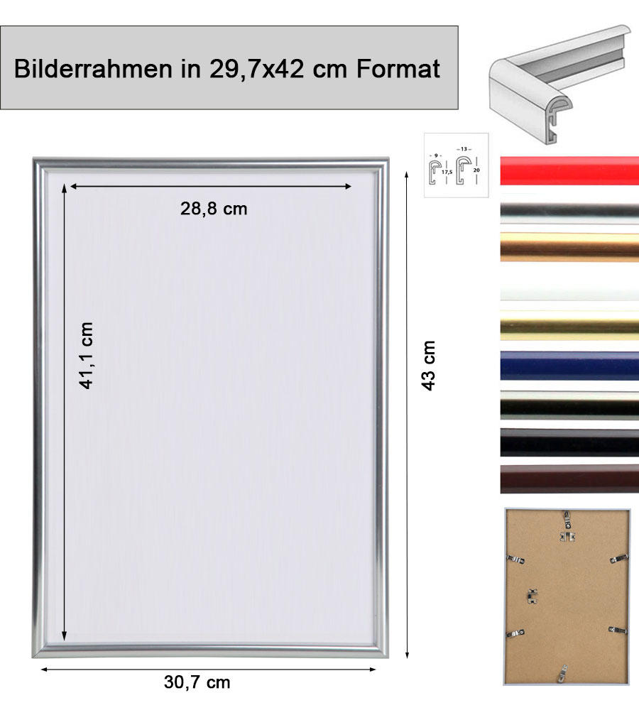 New Lifestyle Set Bilderrahmen Wanddeko Collage Poster Rahmen 2er 3er 5er Pack - Pack: 2er | Farbe: Gold | Format: 29,7x42 DIN A3