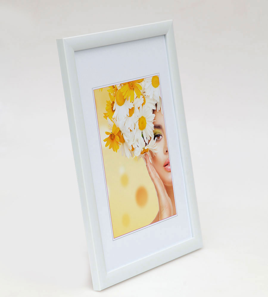 Kunststoffrahmen mit Klarglas Bilderrahmen PS-1 Frame Foto Collage Portraitrahmen Glasscheibe - Farbe: Weiß | Format: 30x45