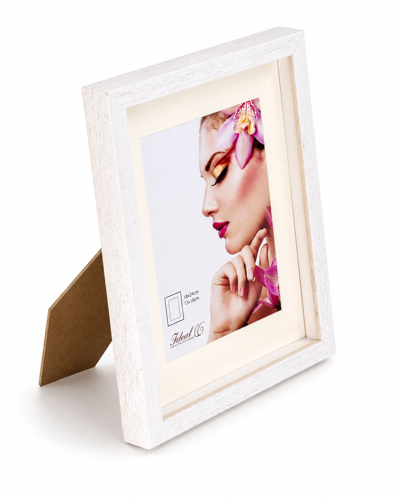 3D Objektrahmen Holz Bilderrahmen Wanddeko Collage Poster Shirt Trikot Rahmen HR - Farbe: Weiß | Format: 18x24
