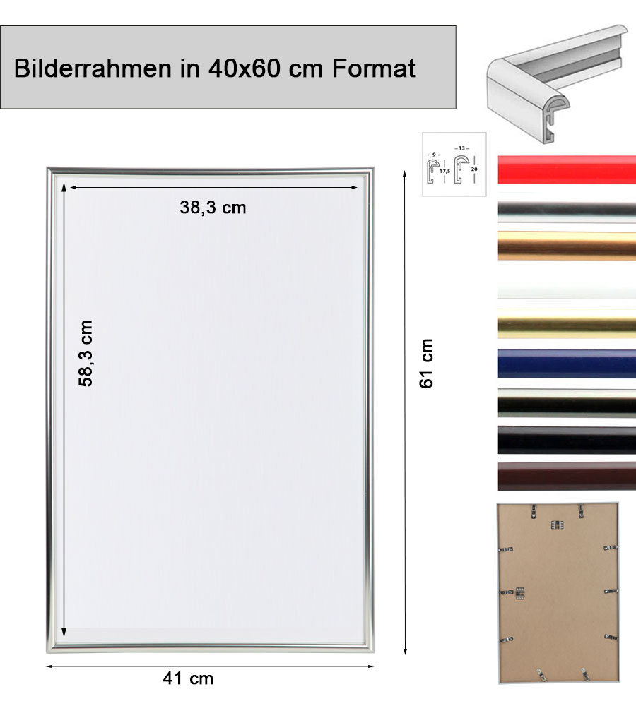New Lifestyle Set Bilderrahmen Wanddeko Collage Poster Rahmen 2er 3er 5er Pack - Pack: 3er | Farbe: Stahl | Format: 40x60