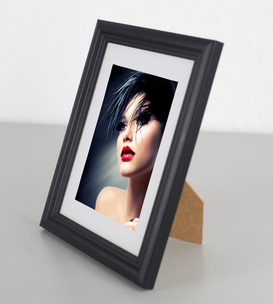Artos Holz Bilderrahmen Acrylglas Plexi Lifestyle Foto Rahmen Collage Wanddeko Poster - Farbe: Schwarz | Format: 13x18
