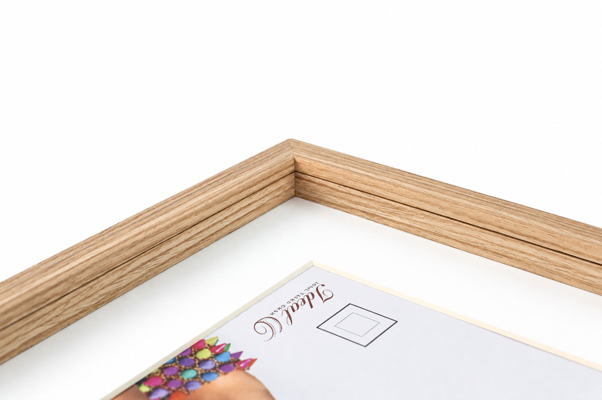 3D Objektrahmen Bilderrahmen mit Passepartout & gehärtetem Glas Holz MDF Rahmen Foto Poster - Farbe: Natur | Format: 40x50