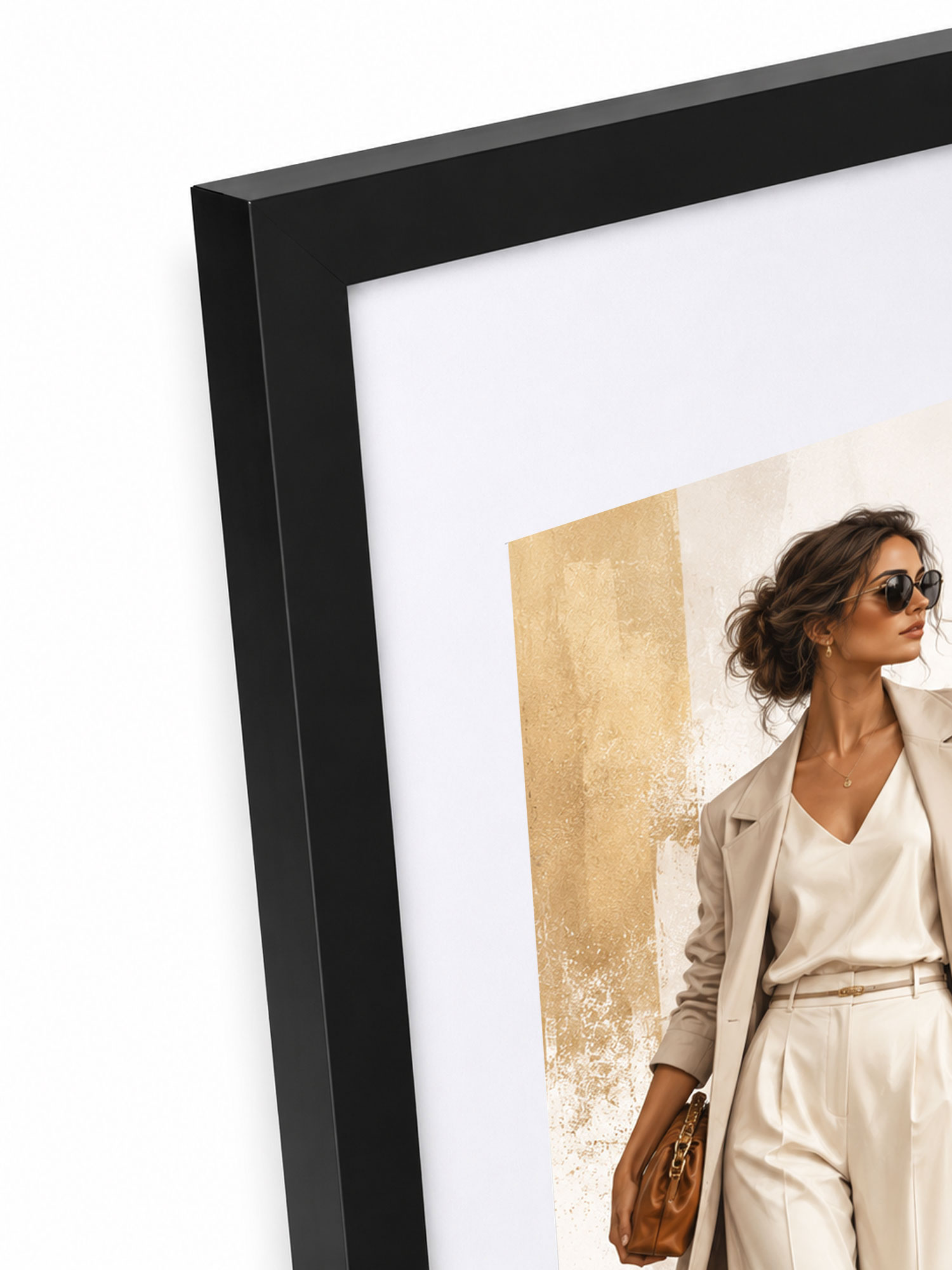 Kunststoff Bilderrahmen Modern Style mit gehärtetem Glas & Passepartout Blockprofil Collage Foto Rahmen Wanddeko für Fotowand - Farbe: Schwarz | Format: 40x60 | Pack: 3