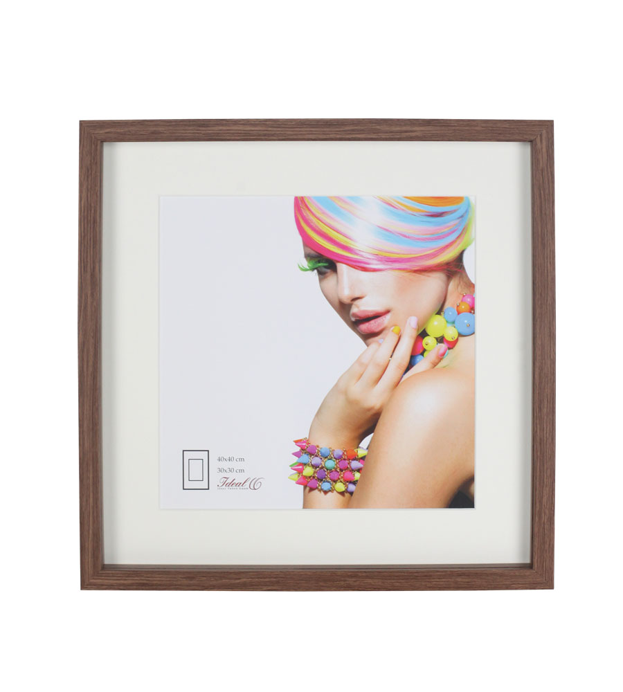 3D Objektrahmen Bilderrahmen mit Passepartout & gehärtetem Glas Holz MDF Rahmen Foto Poster - Farbe: Gold-Antik | Format: 40x40