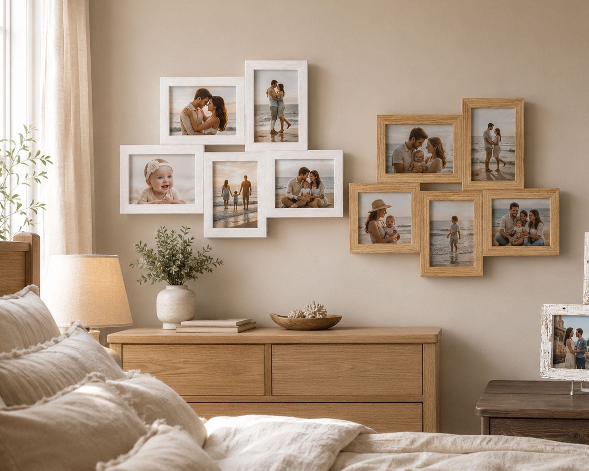 Bilderrahmen Collage für 5 Fotos Galerierahmen Wanddeko für Fotowand - Farbe: Multicolor | Format: 13x18