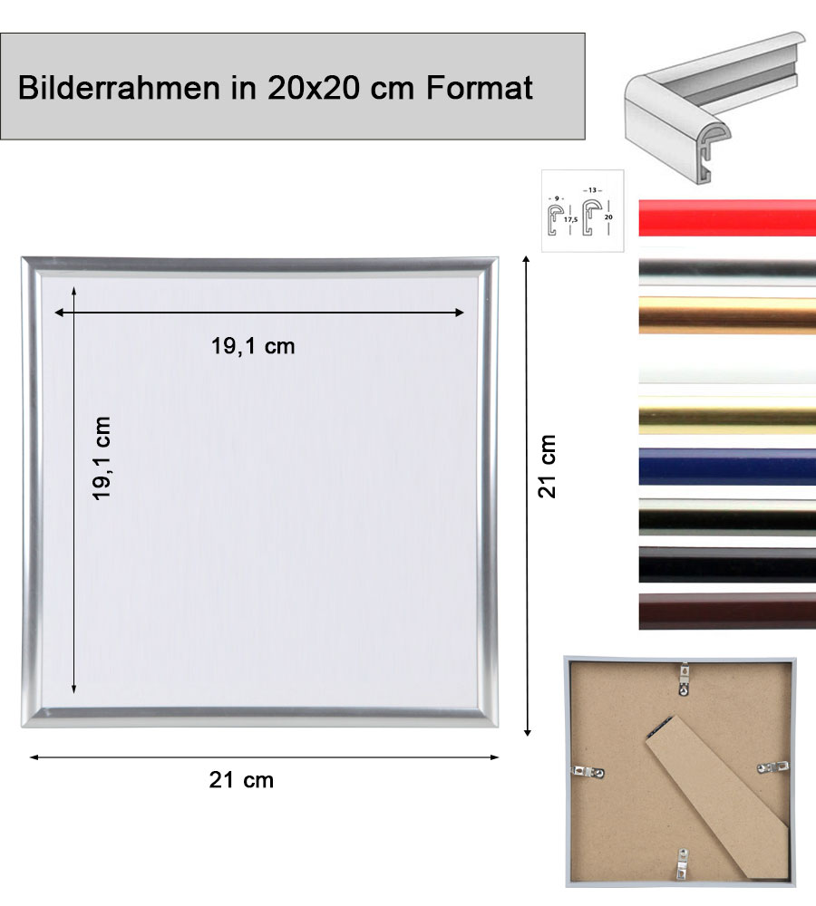 New Lifestyle Kunststoff Bilderrahmen Kunststoffrahmen Bildhalter Bildträger - Farbe: Bronze | Format: 20x20