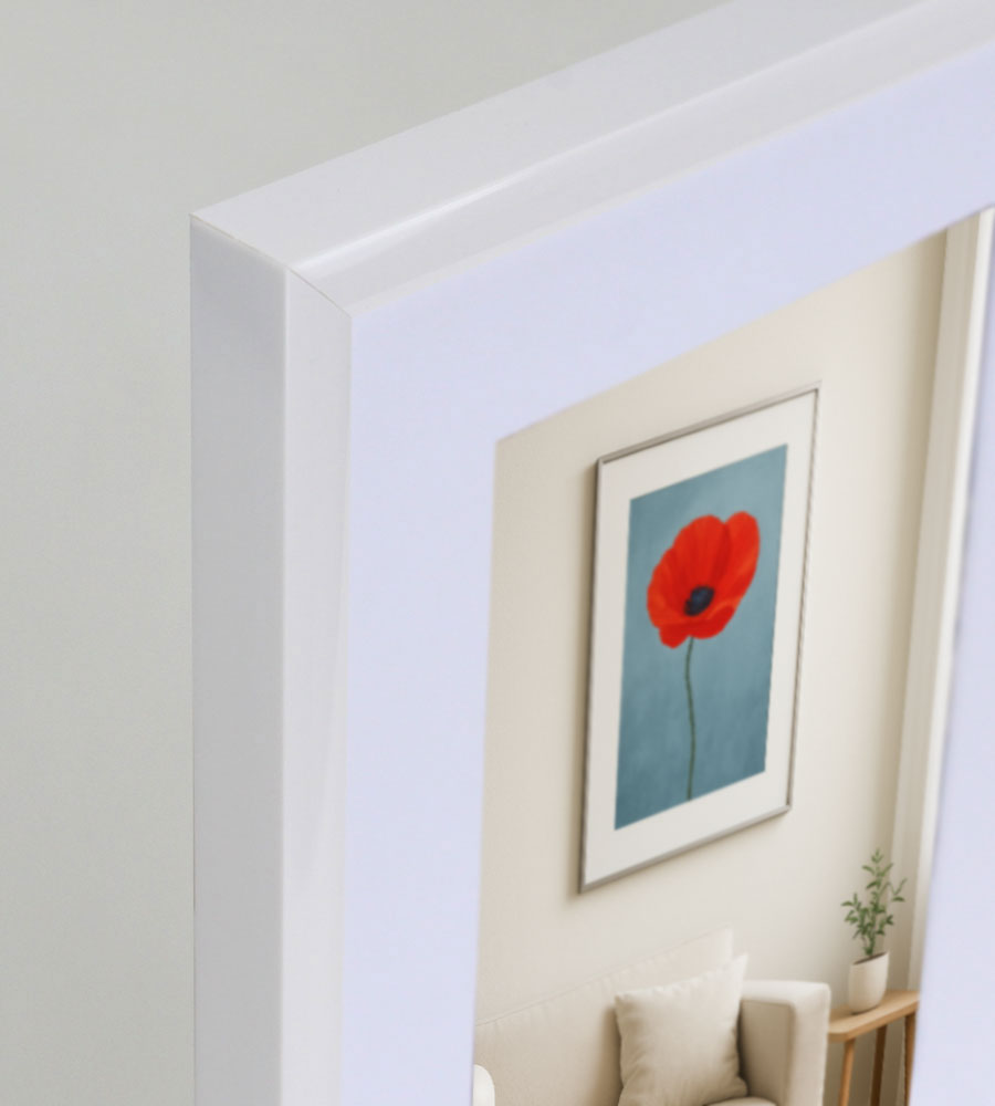 New Lifestyle Kunststoff Bilderrahmen mit Passepartout & Klarglas Collage Wanddeko Poster - Farbe: Weiß | Format: 30x40