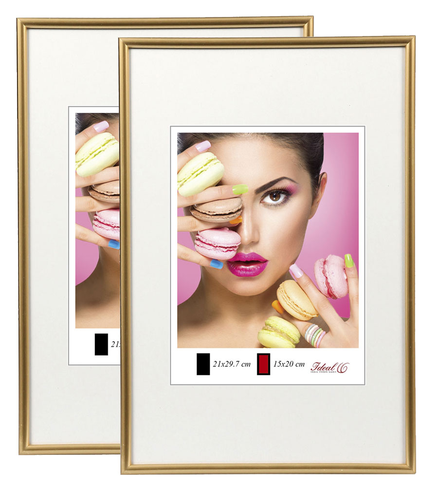 2er 3er 5er Pack Photo Style Set Bilderrahmen Wanddeko Collage Poster Kunststoff Rahmen - Pack: 2er | Farbe: Gold | Format: 20x30