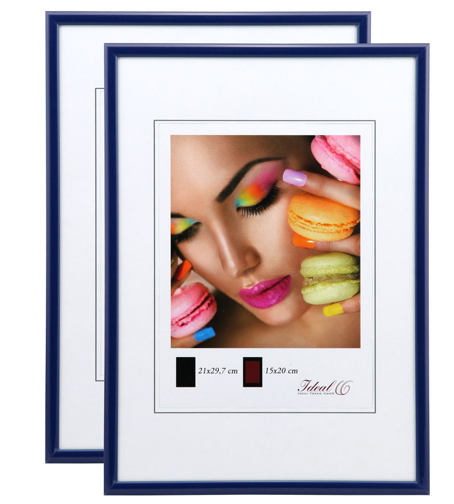 New Lifestyle Set Bilderrahmen Wanddeko Collage Poster Rahmen 2er 3er 5er Pack - Pack: 2er | Farbe: Blau | Format: 50x60