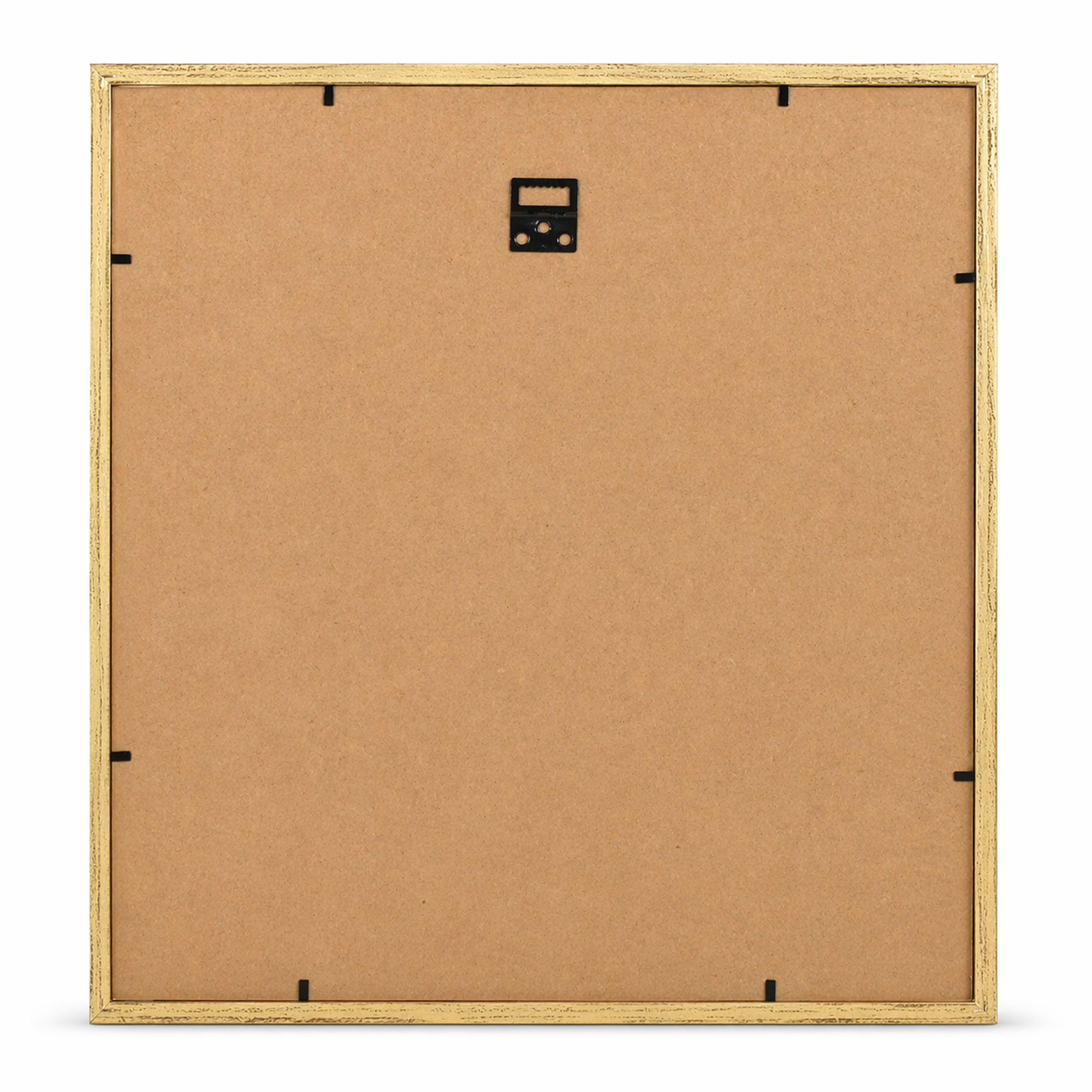 3D Objektrahmen Bilderrahmen mit Passepartout & gehärtetem Glas Holz MDF Rahmen Foto Poster - Farbe: Gold-Antik | Format: 40x40