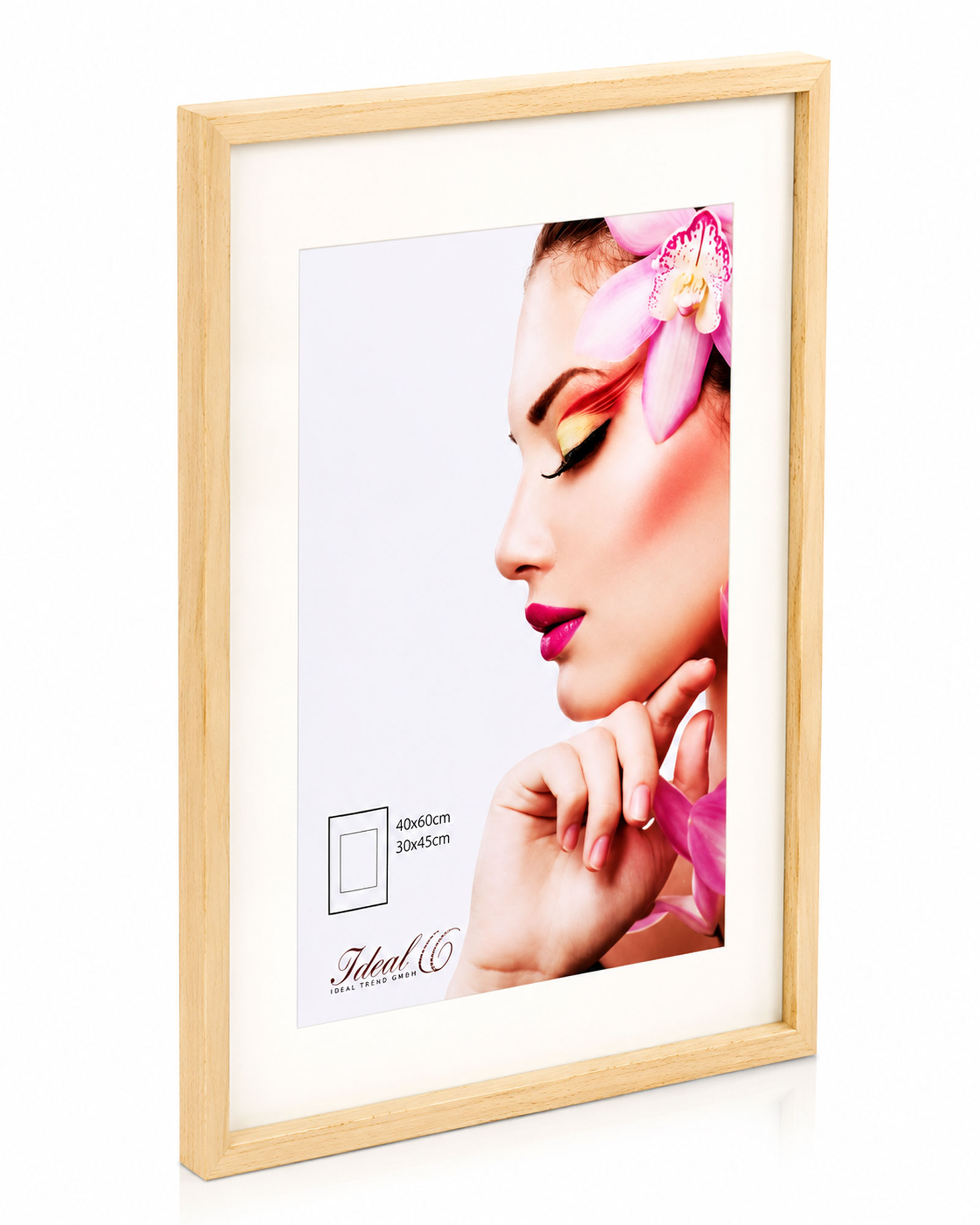 3D Objektrahmen Holz Bilderrahmen Wanddeko Collage Poster Shirt Trikot Rahmen HR - Farbe: Natur | Format: 40x60