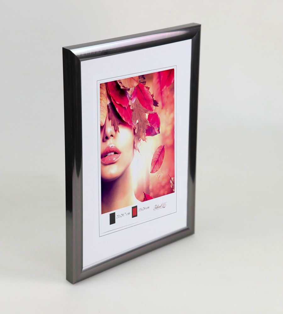 Moderner Bilderrahmen mit echtem Glas für wertvolle Erinnerungen Bilder Foto Rahmen mit abgerundetem Profil - Farbe: Stahl | Format: 30x40