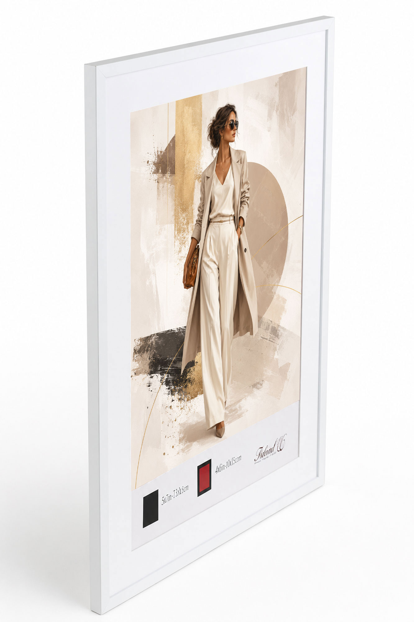 Kunststoff Bilderrahmen Modern Style mit gehärtetem Glas & Passepartout Blockprofil Collage Foto Rahmen Wanddeko für Fotowand - Farbe: Weiß | Format: 50x70 | Pack: 1