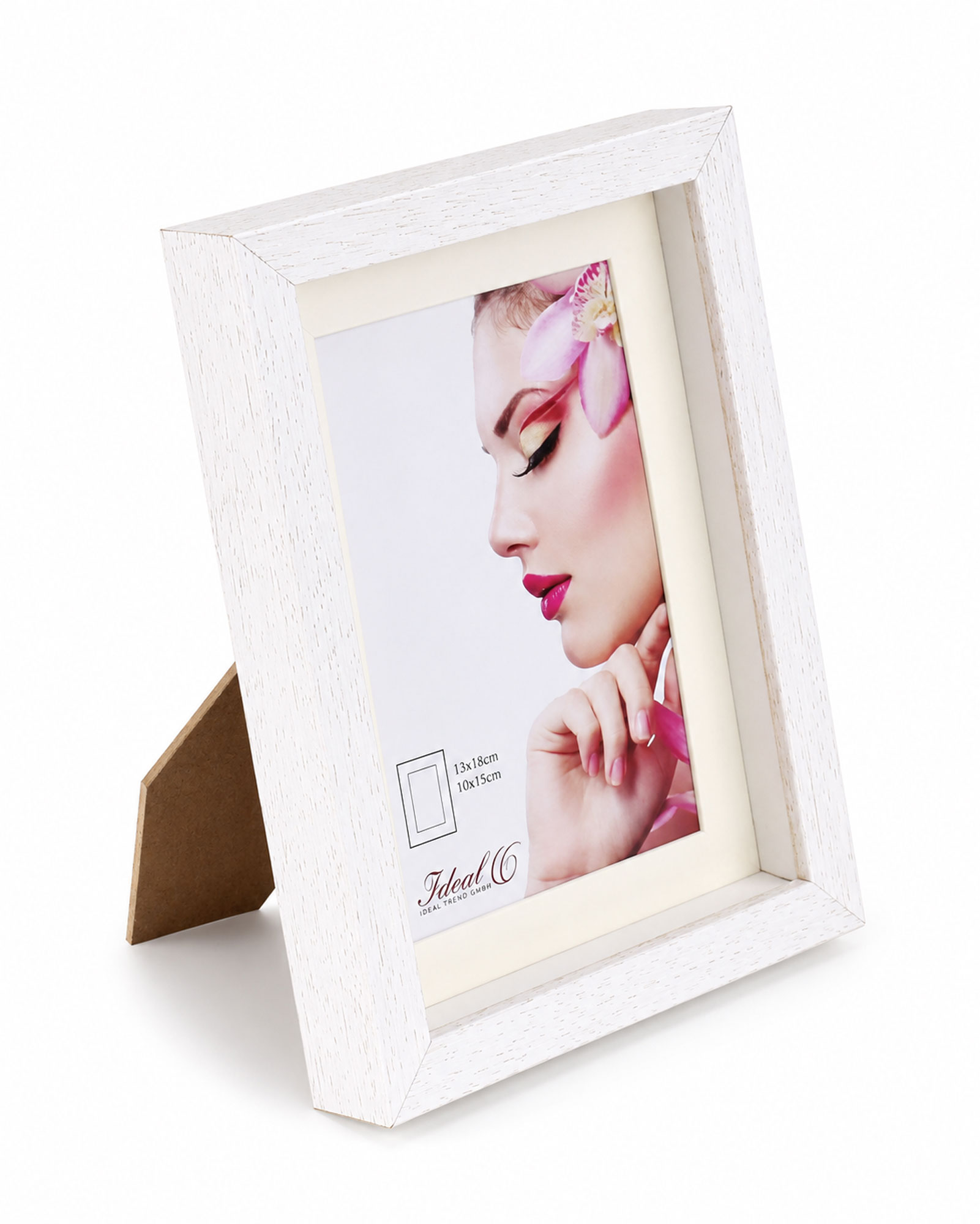 3D Objektrahmen Holz Bilderrahmen Wanddeko Collage Poster Shirt Trikot Rahmen HR - Farbe: Weiß | Format: 13x18
