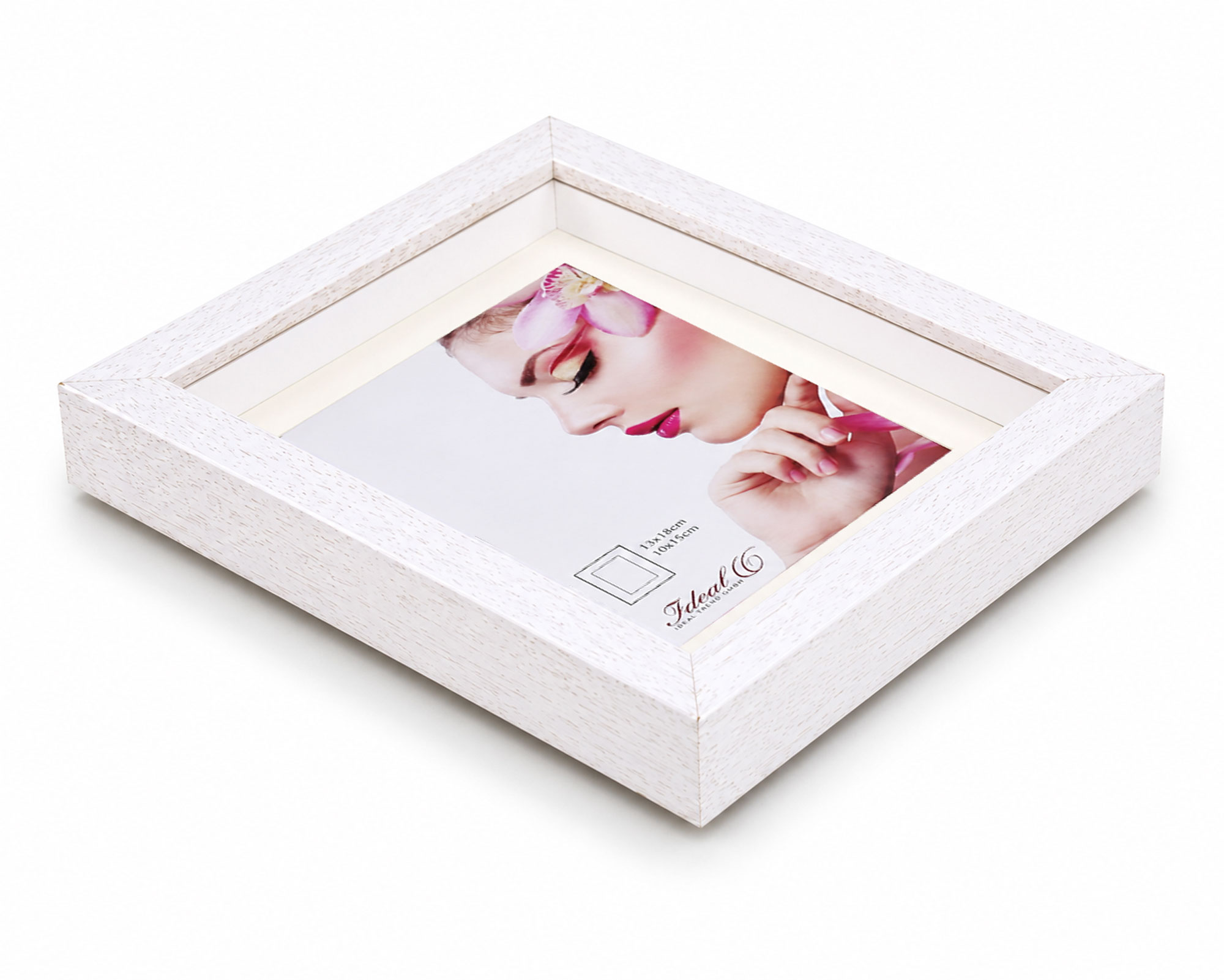 3D Objektrahmen Holz Bilderrahmen Wanddeko Collage Poster Shirt Trikot Rahmen HR - Farbe: Weiß | Format: 13x18