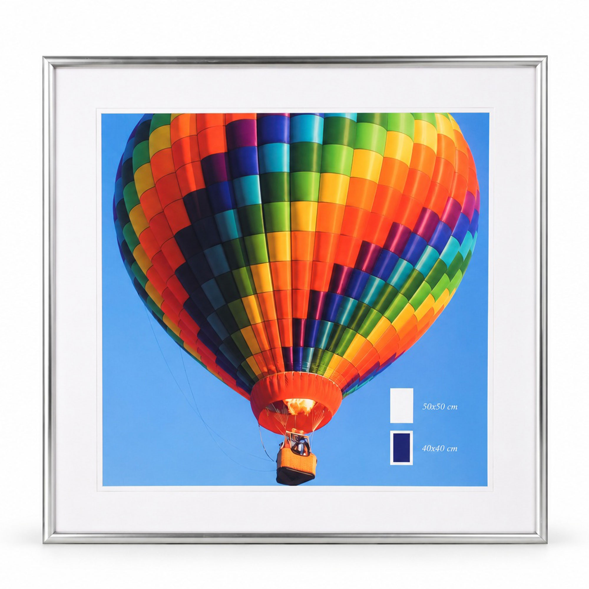 New Lifestyle Kunststoff Bilderrahmen Kunststoffrahmen Bildhalter Bildträger - Farbe: Silber | Format: 50x50