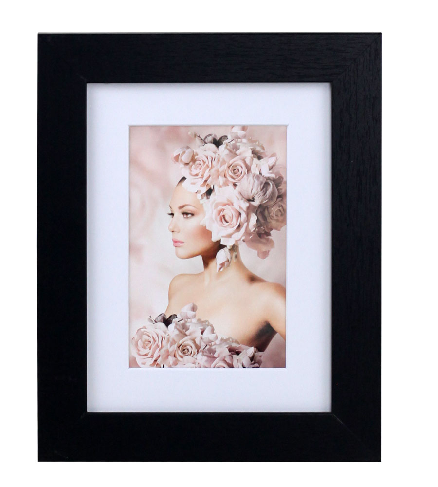 Bilderrahmen Holz Rahmen Plexi Acryl Collage Wanddeko Poster quadratisch S215 - Farbe: Schwarz | Format: 15x20