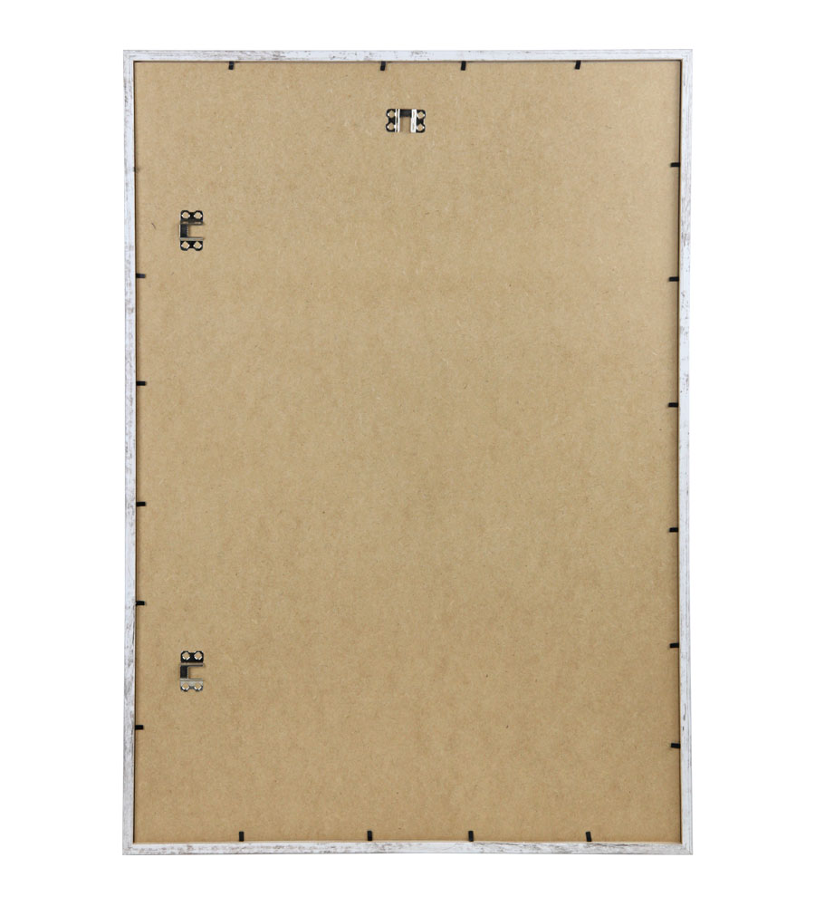 Holzbilderrahmen mit Passepartout Elegantes Design Foto Rahmen Collage Wanddeko HR-5 Poster - Farbe: Shabby Weiß | Format: 50x70