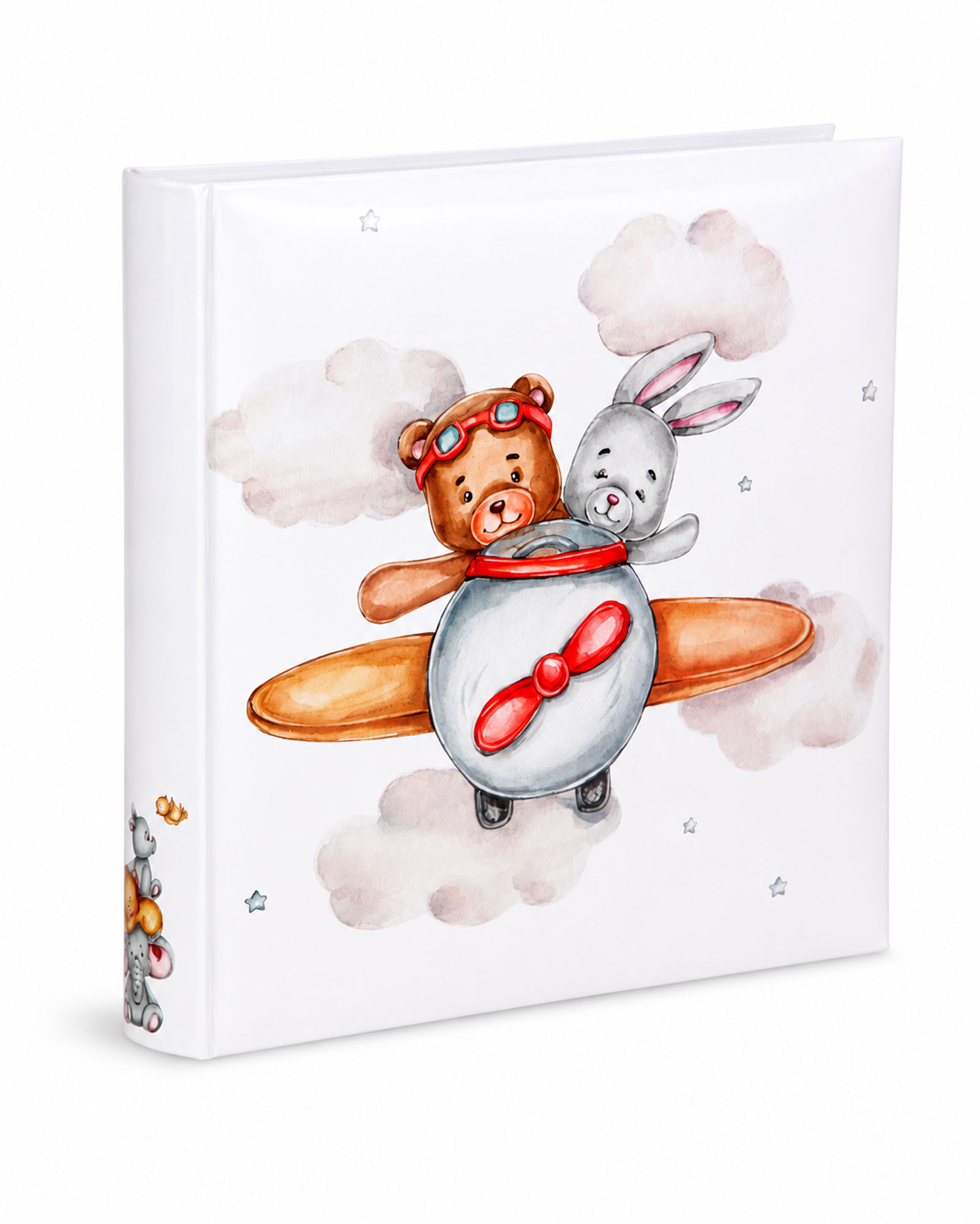 Cat & Bears Fotoalbum 30x30 cm 100 weiße Seiten Baby Kinder Foto Album Fotobuch - Farbe: Flügzeug