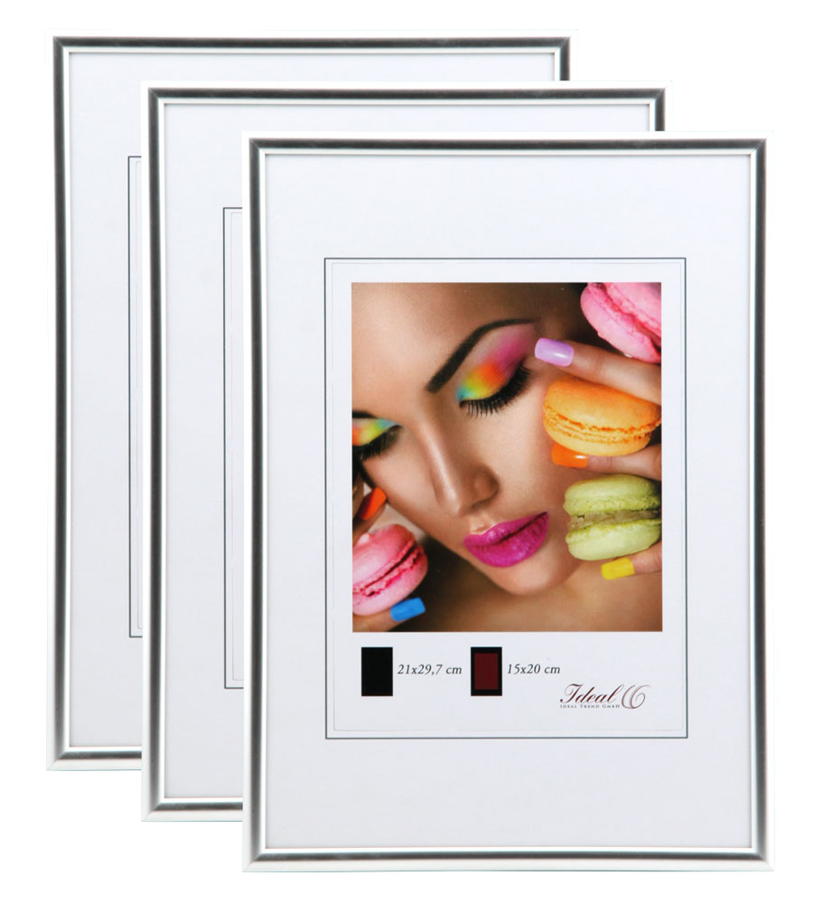 New Lifestyle Set Bilderrahmen Wanddeko Collage Poster Rahmen 2er 3er 5er Pack - Pack: 3er | Farbe: Silber | Format: 50x50