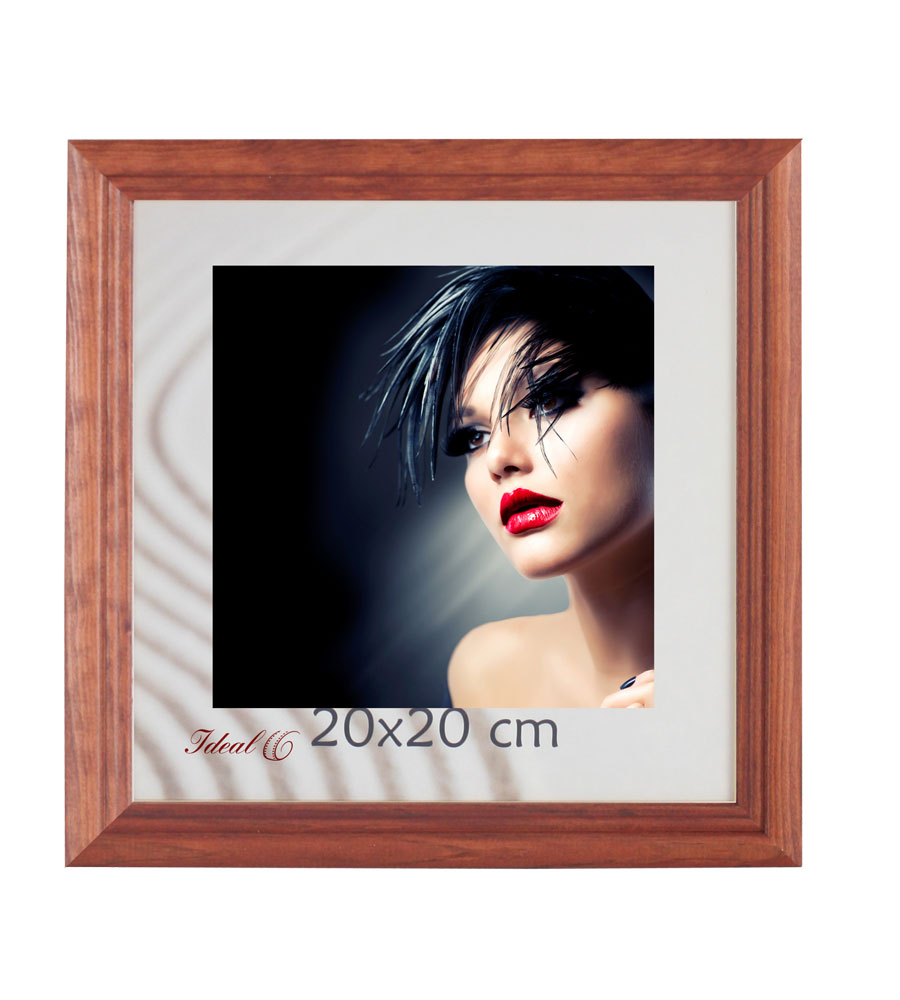 Artos Holz Bilderrahmen Acrylglas Plexi Lifestyle Foto Rahmen Collage Wanddeko Poster - Farbe: Braun | Format: 20x20