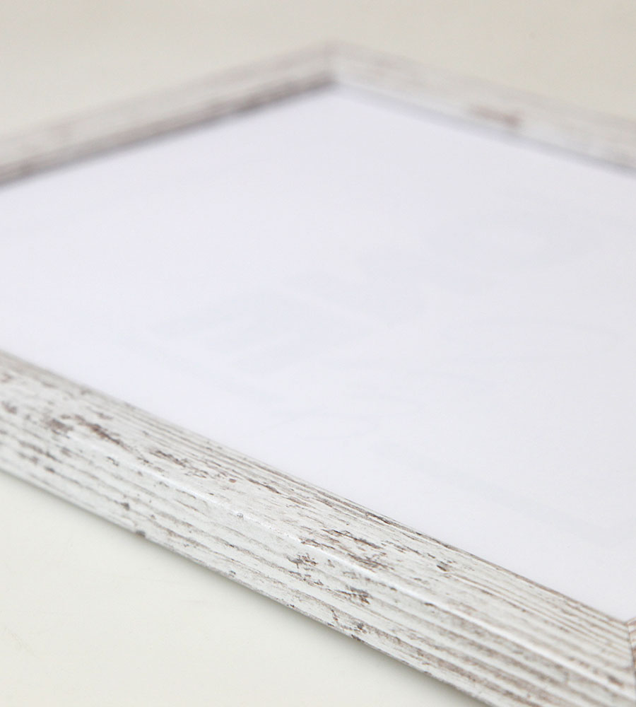 Bilderrahmen Hekla Holzrahmen Posterrahmen Picture Frame Collage Poster Foto Rahmen - Farbe: Shabby Weiß | Format: 29,7x42 A3
