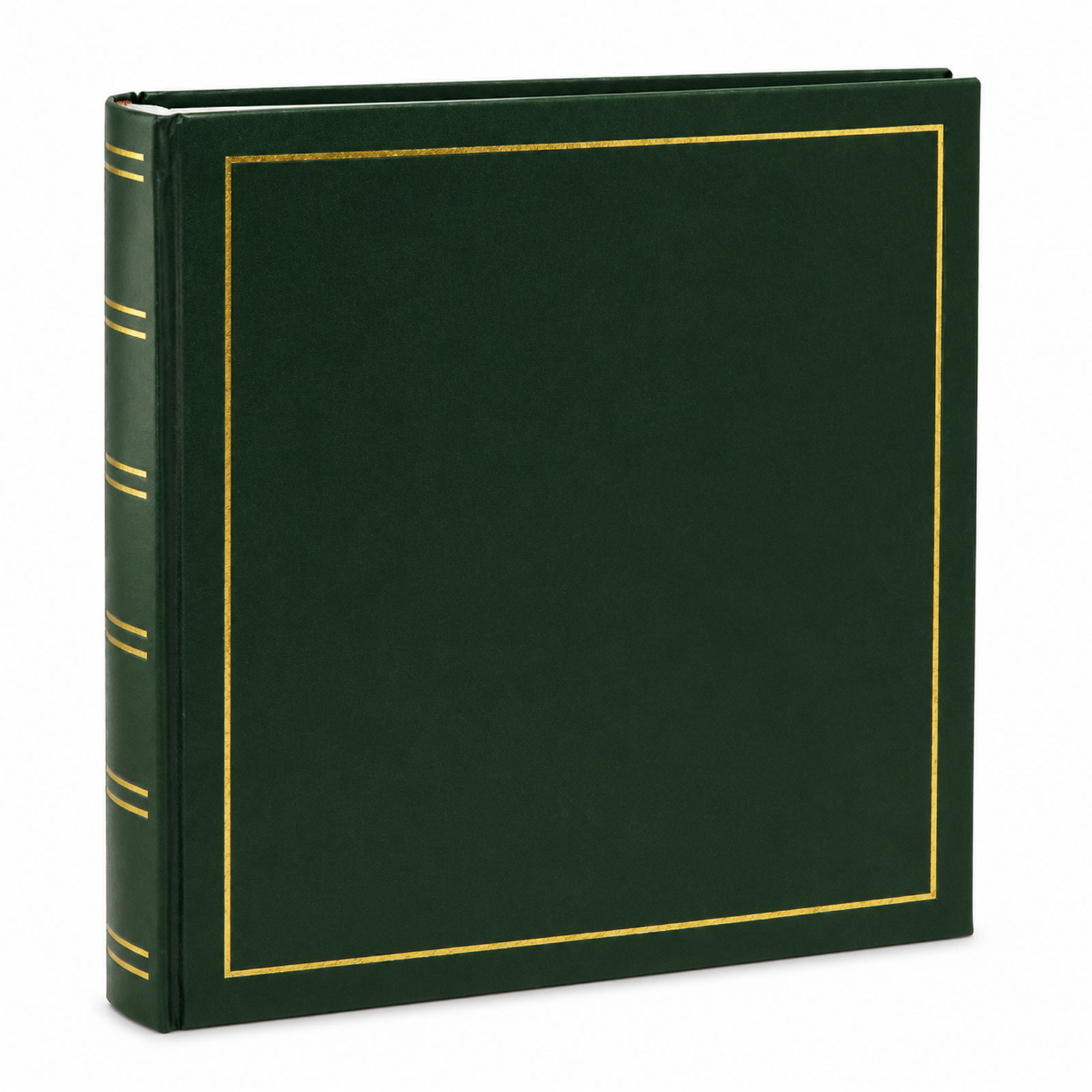 Classic Fotoalbum Tradition 30x30 cm – Jumbo Buchalbum mit 100 weißen Seiten, 50 Blatt, Pergaminschutzblätter, Vinyleinband, Fotobuch - Farbe: Grün