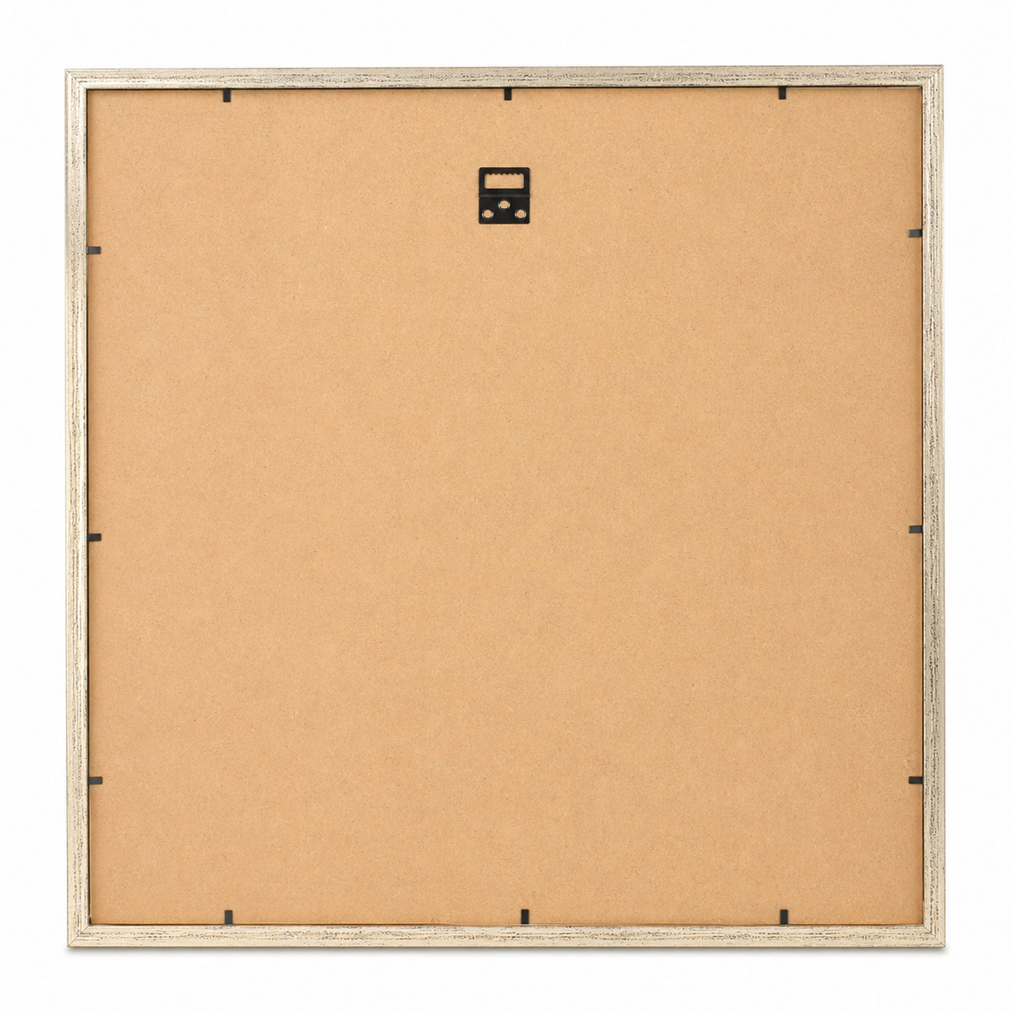3D Objektrahmen Bilderrahmen mit Passepartout & gehärtetem Glas Holz MDF Rahmen Foto Poster - Farbe: Silber-Antik | Format: 50x50