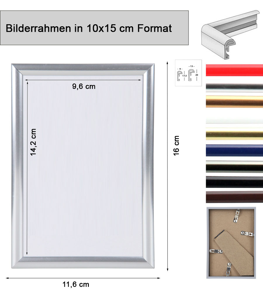 New Lifestyle Kunststoff Bilderrahmen Kunststoffrahmen Bildhalter Bildträger - Farbe: Rot | Format: 10x15