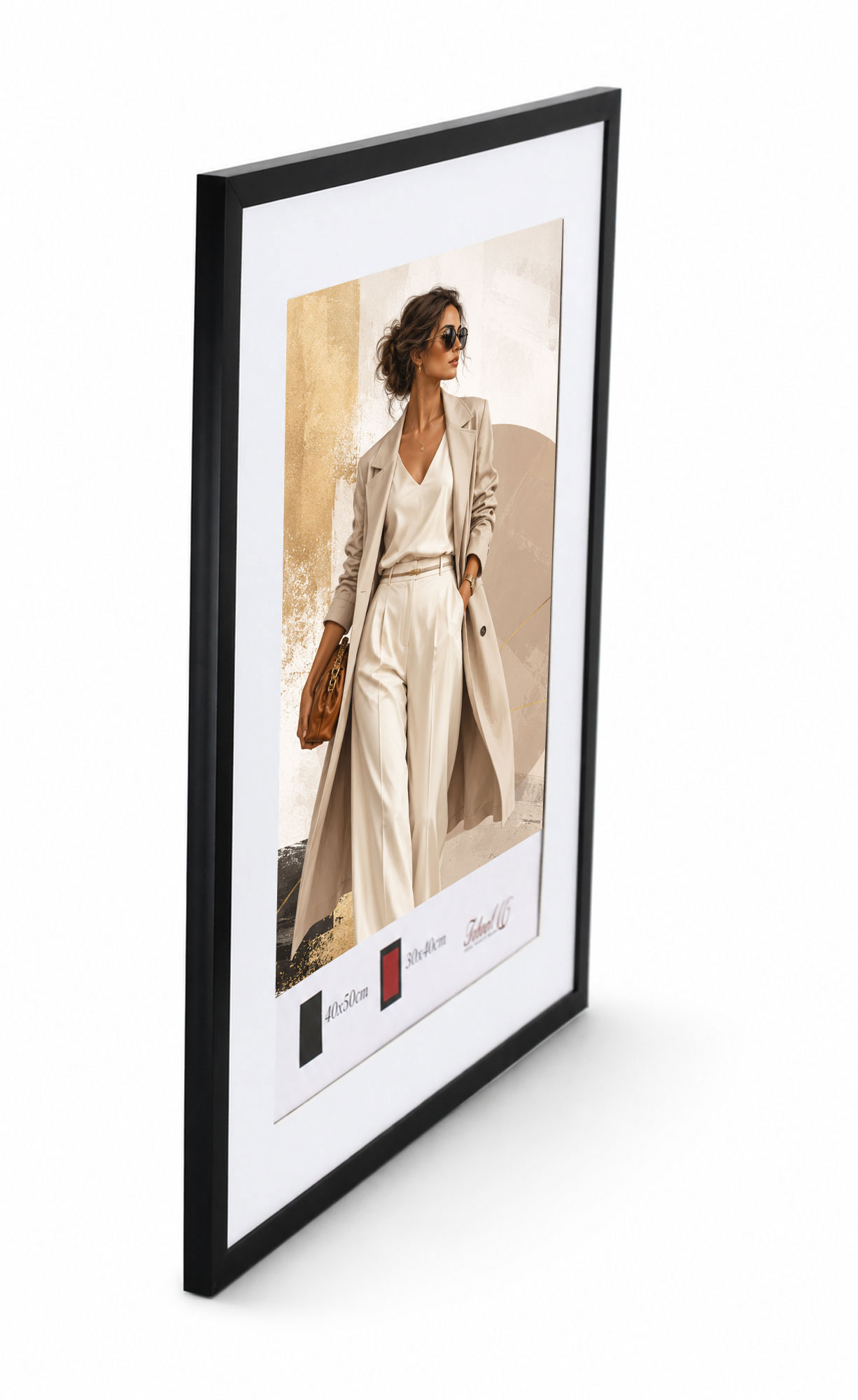 Kunststoff Bilderrahmen Modern Style mit gehärtetem Glas & Passepartout Blockprofil Collage Foto Rahmen Wanddeko für Fotowand - Farbe: Schwarz | Format: 40x50 | Pack: 3