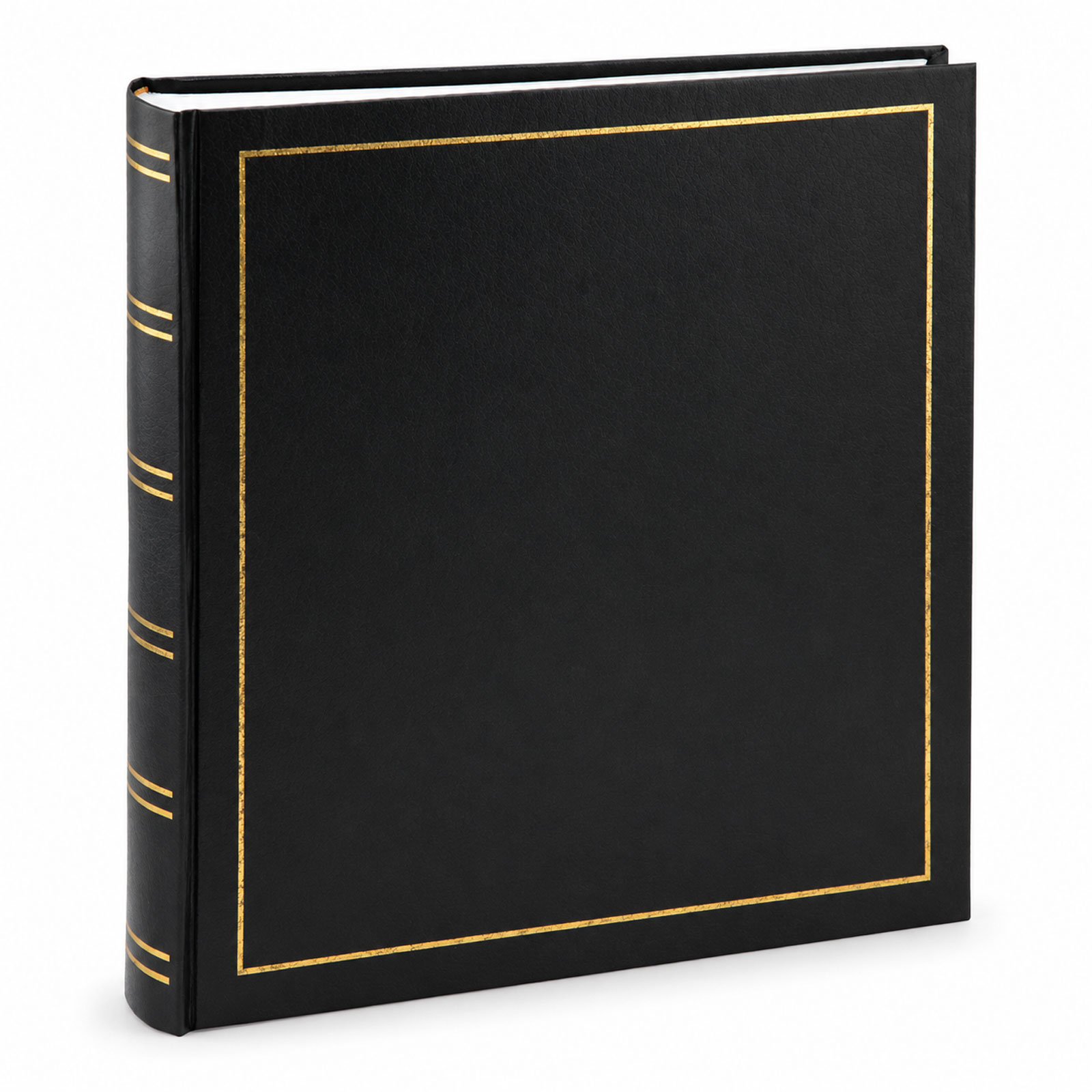 Classic Fotoalbum Tradition 30x30 cm – Jumbo Buchalbum mit 100 weißen Seiten, 50 Blatt, Pergaminschutzblätter, Vinyleinband, Fotobuch - Farbe: Schwarz