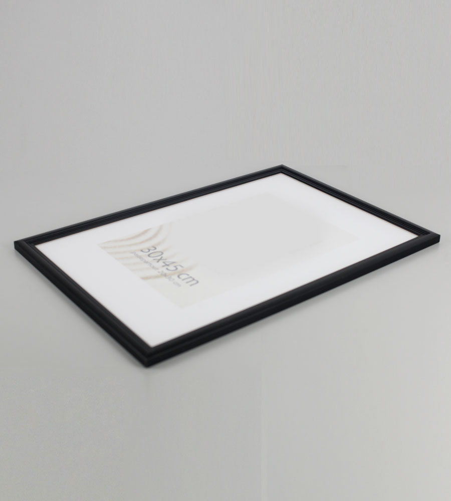 Artos Holz Bilderrahmen Acrylglas Plexi Lifestyle Foto Rahmen Collage Wanddeko Poster - Farbe: Schwarz | Format: 30x45