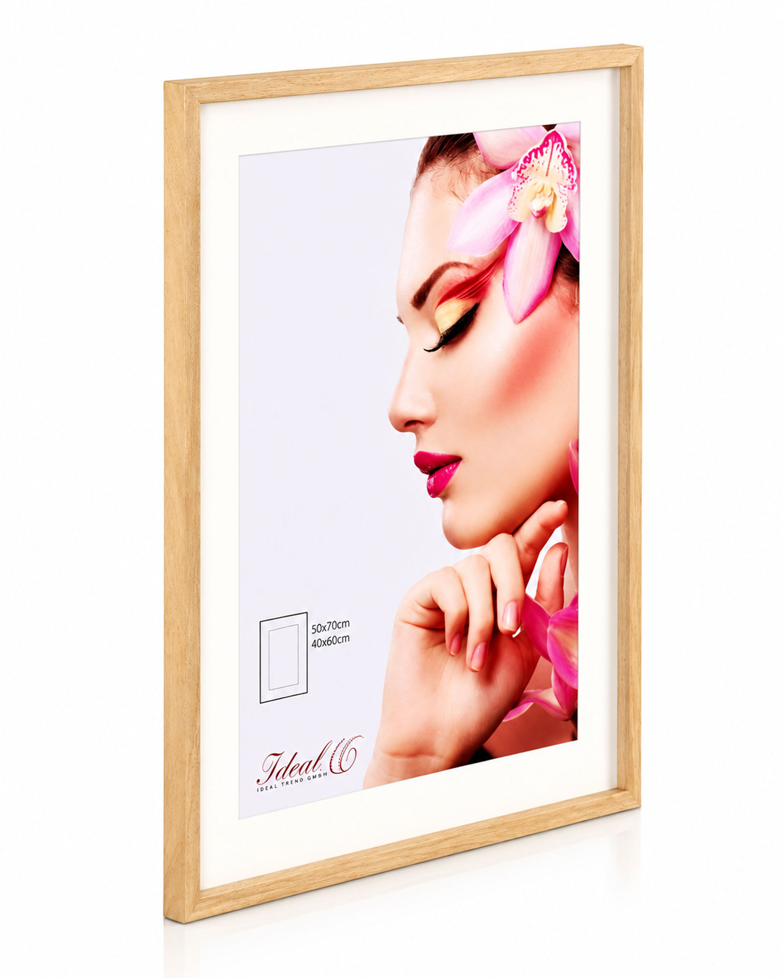 3D Objektrahmen Holz Bilderrahmen Wanddeko Collage Poster Shirt Trikot Rahmen HR - Farbe: Natur | Format: 50x70