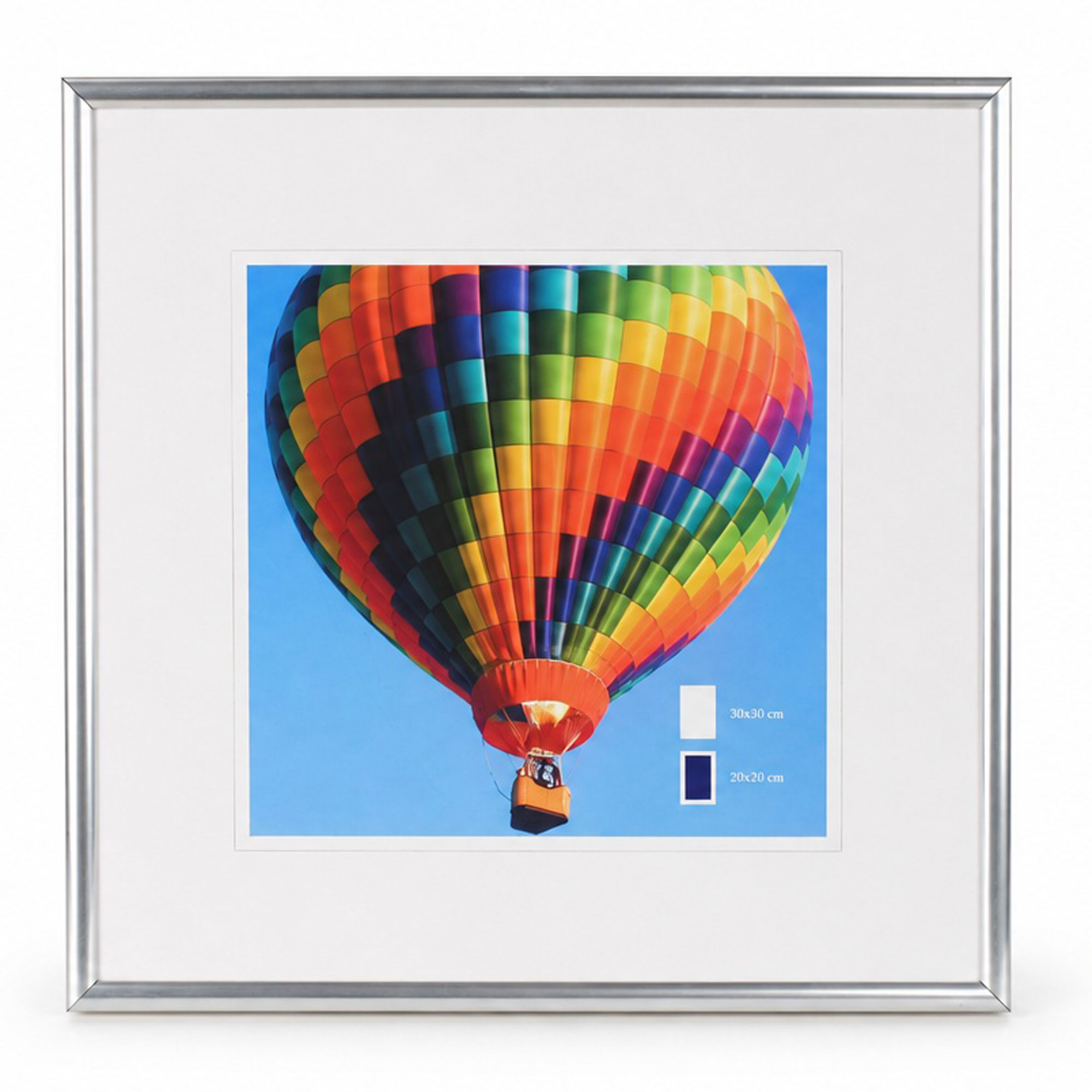 New Lifestyle Kunststoff Bilderrahmen Kunststoffrahmen Bildhalter Bildträger - Farbe: Silber | Format: 30x30