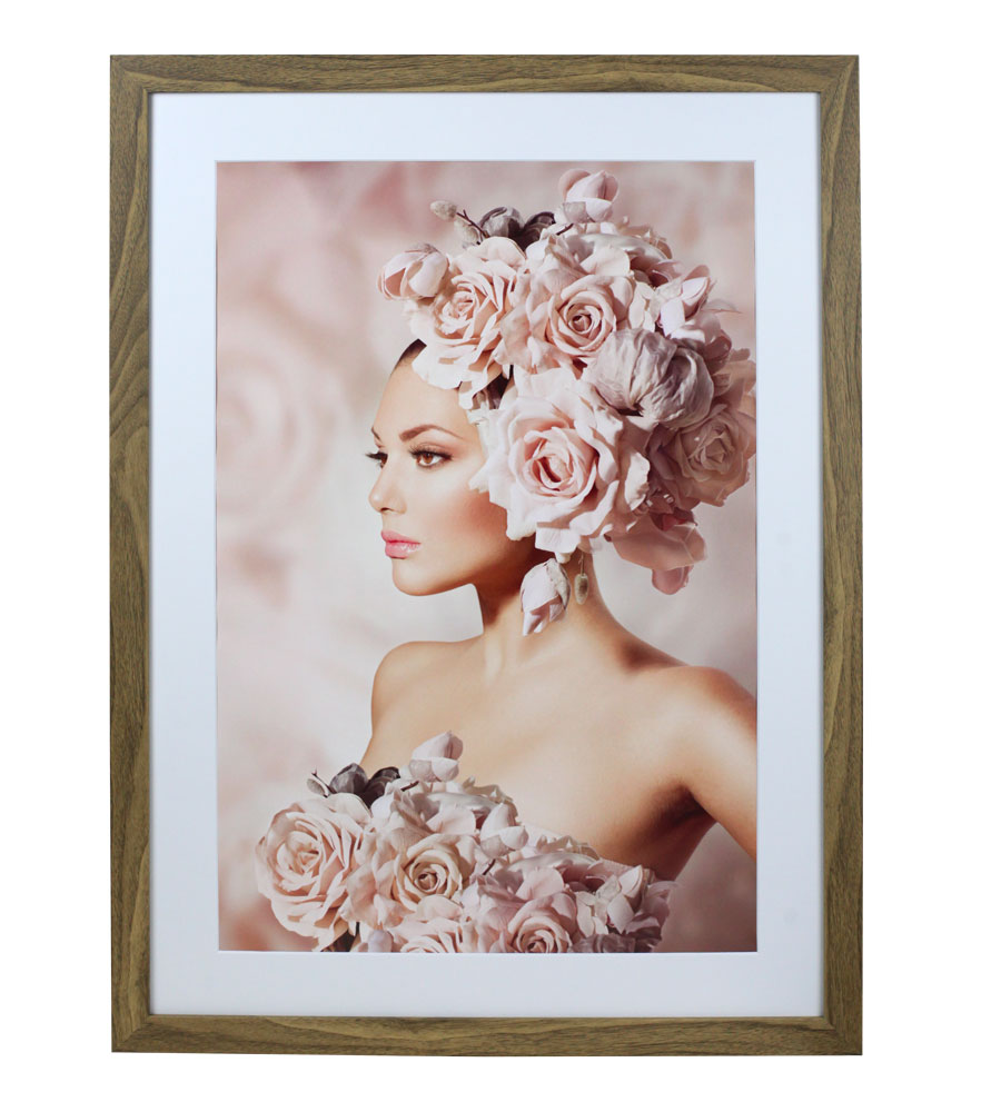 Bilderrahmen Holz Rahmen Plexi Acryl Collage Wanddeko Poster quadratisch S215 - Farbe: Eiche | Format: 50x70