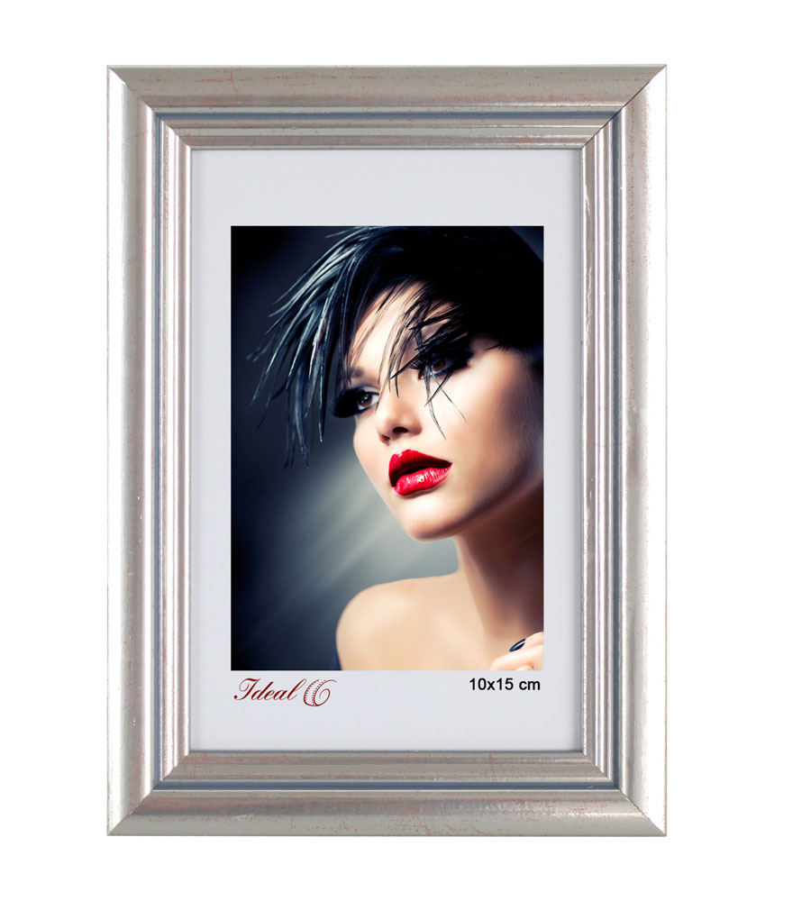 Artos Holz Bilderrahmen Acrylglas Plexi Lifestyle Foto Rahmen Collage Wanddeko Poster - Farbe: Silber | Format: 10x15