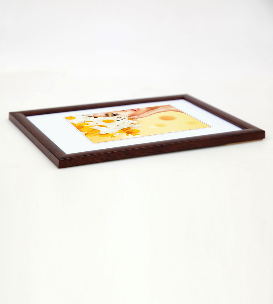 Kunststoffrahmen mit Klarglas Bilderrahmen PS-1 Frame Foto Collage Portraitrahmen Glasscheibe - Farbe: Mahagoni | Format: 40x50